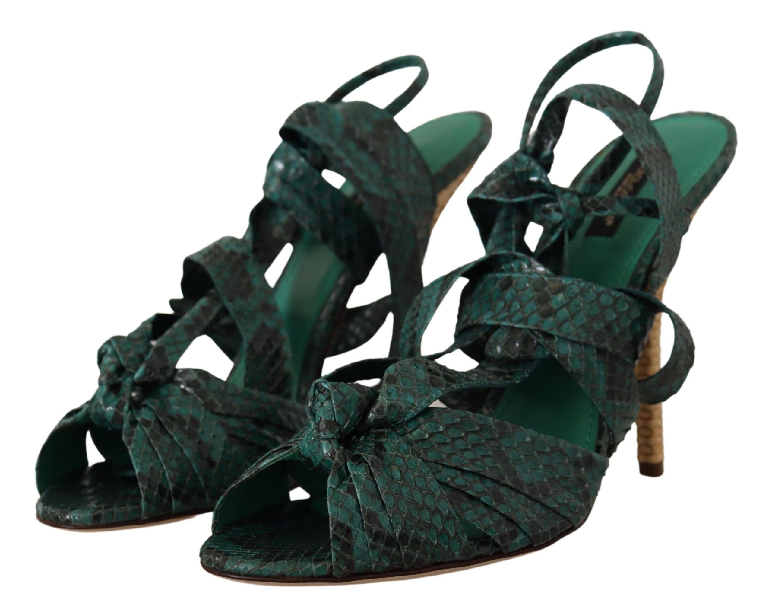 Dolce & Gabbana Elegante grüne Python-Riemchen-Pumps