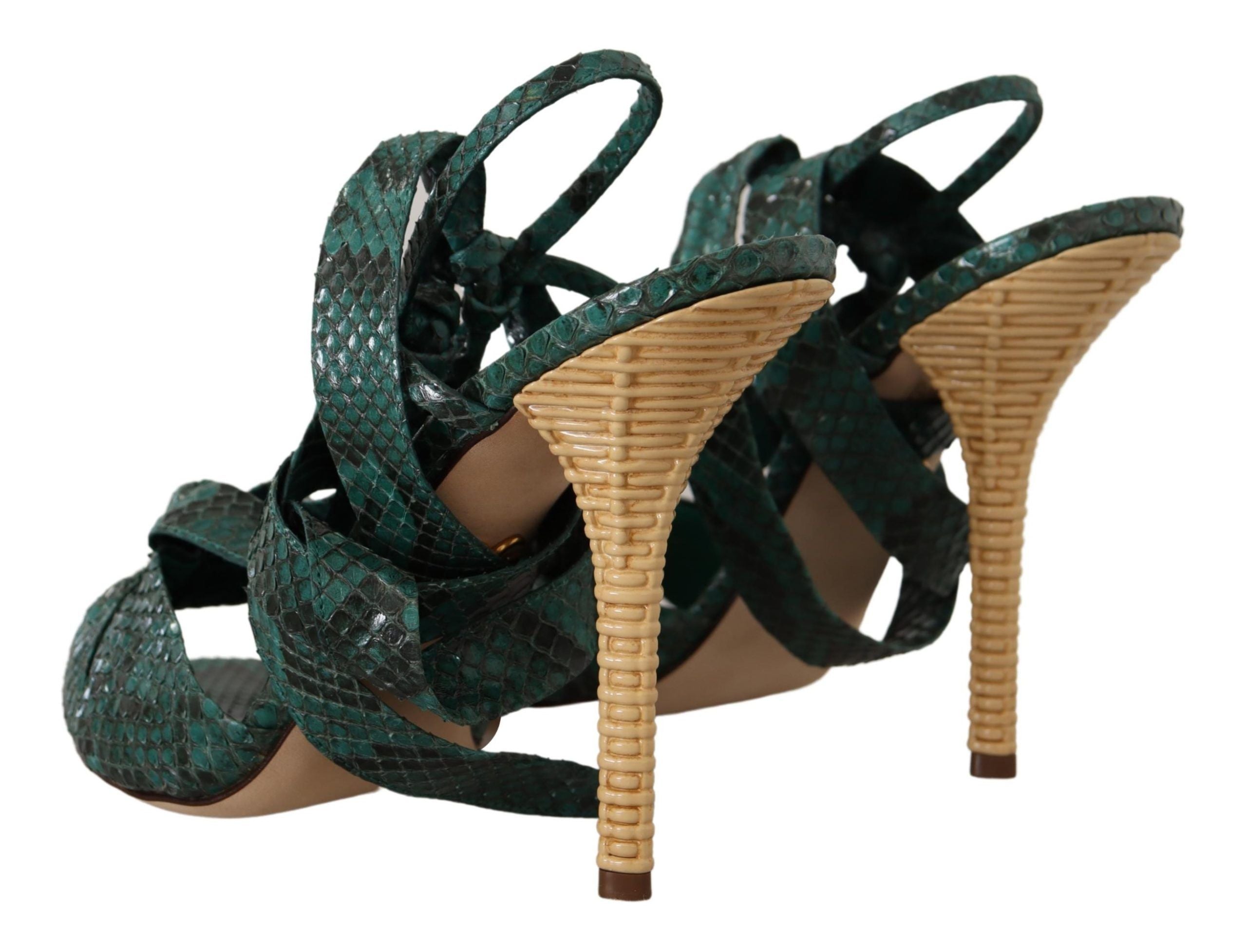 Dolce & Gabbana Elegante grüne Python-Riemchen-Pumps