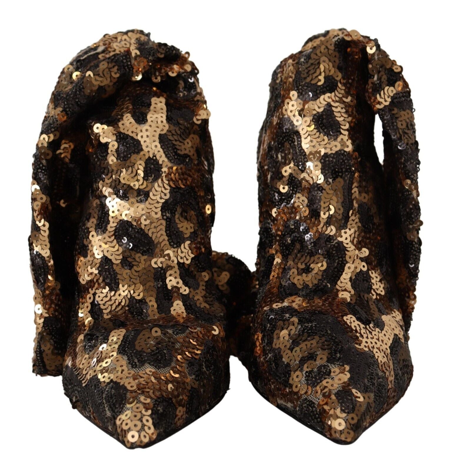 Dolce & Gabbana Elegante kniehohe Stiefel mit Leoparden-Pailletten