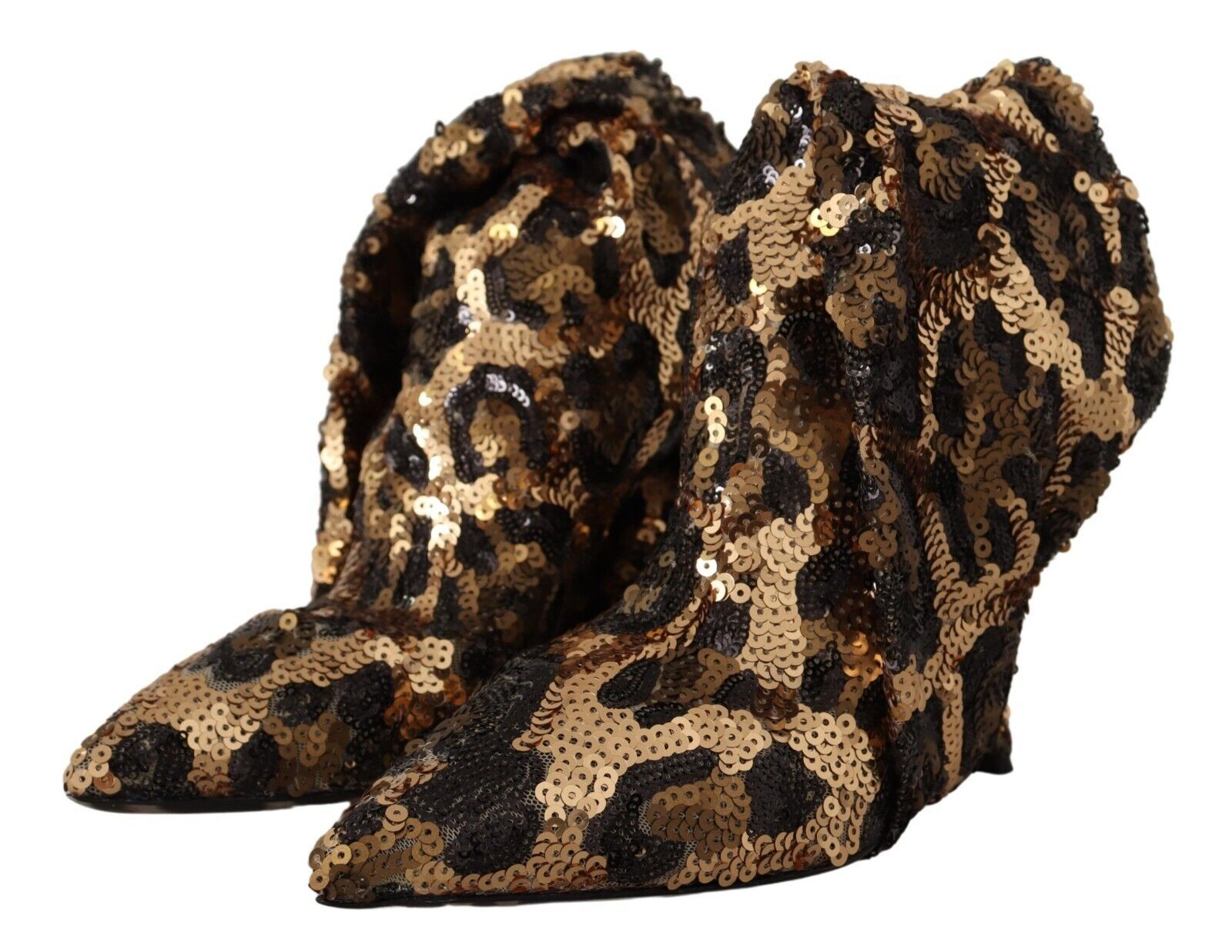 Dolce & Gabbana Elegante kniehohe Stiefel mit Leoparden-Pailletten