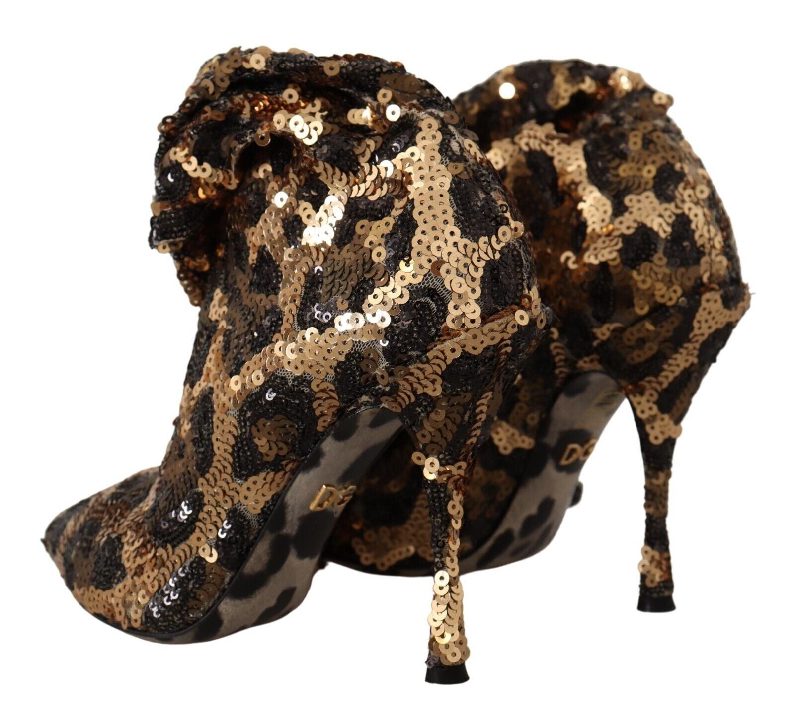 Dolce & Gabbana Elegante kniehohe Stiefel mit Leoparden-Pailletten