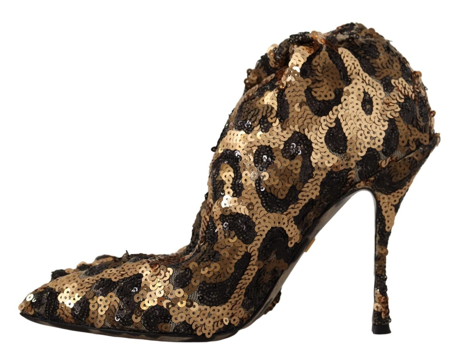 Dolce & Gabbana Elegante kniehohe Stiefel mit Leoparden-Pailletten