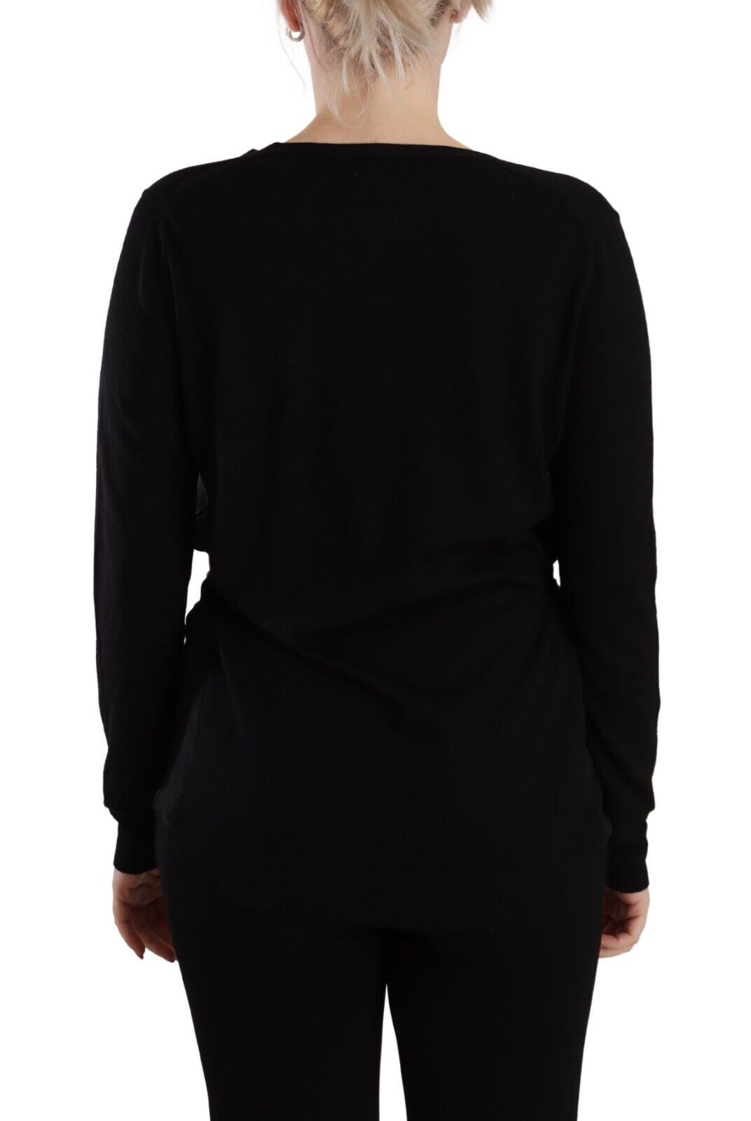 Dolce & Gabbana Eleganter schwarzer Wollpullover mit V-Ausschnitt