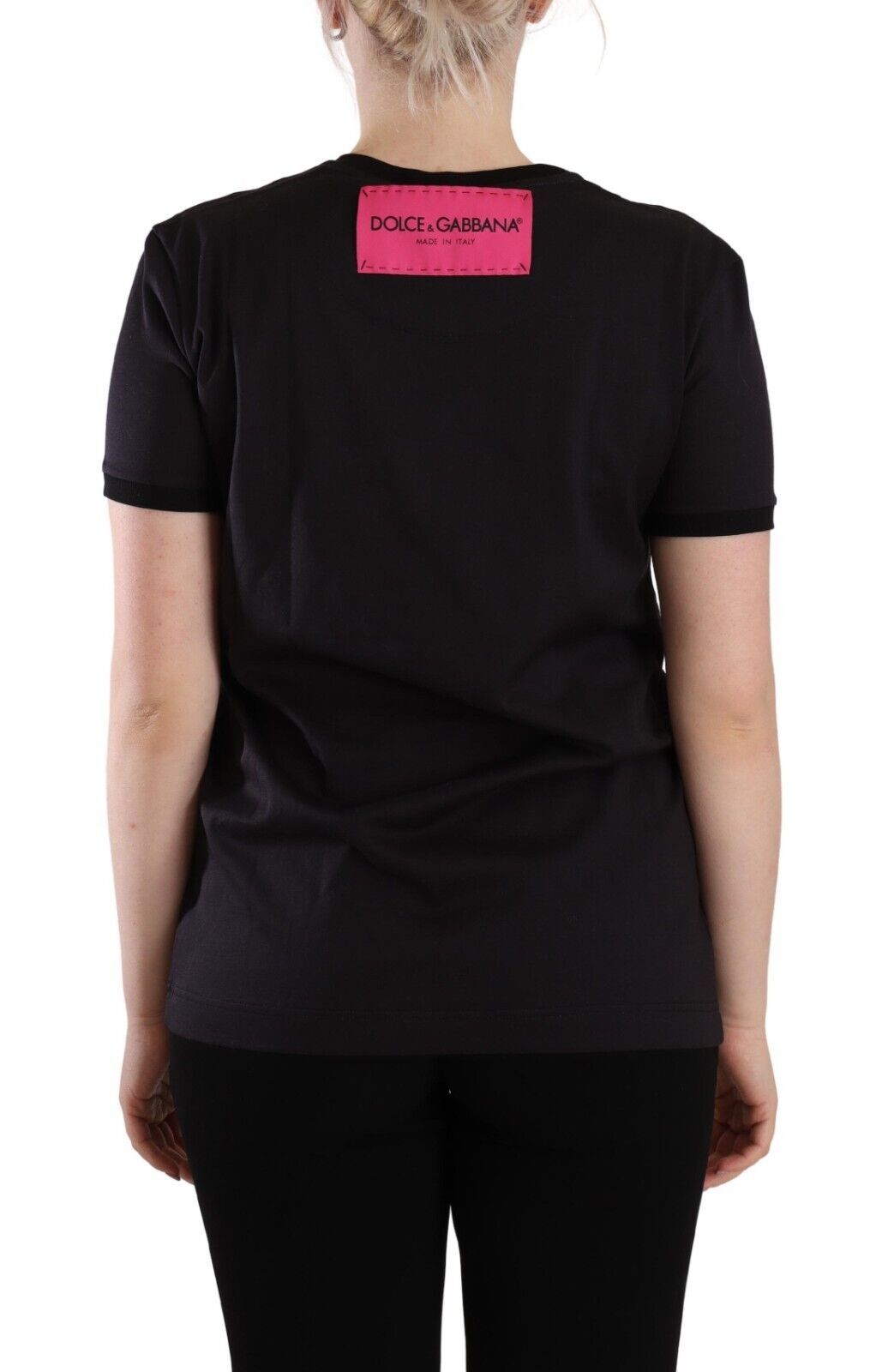 Dolce & Gabbana Schickes schwarzes T-Shirt mit Rundhalsausschnitt und Logo