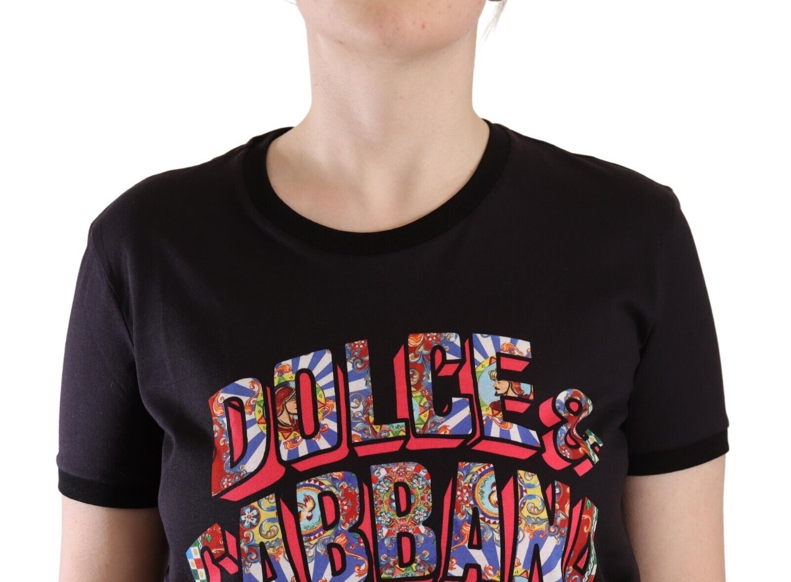 Dolce & Gabbana Schickes schwarzes T-Shirt mit Rundhalsausschnitt und Logo