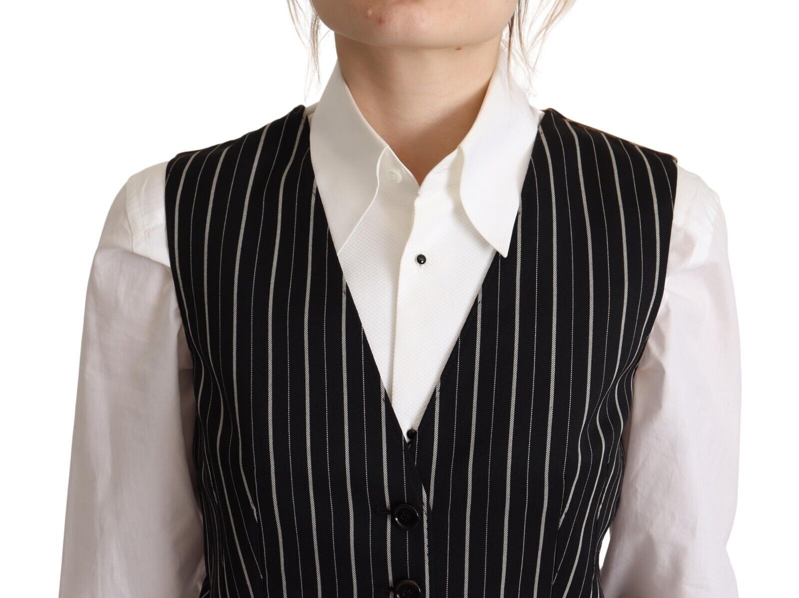 Dolce & Gabbana Elegante ärmellose Weste aus Wollmischung mit V-Ausschnitt