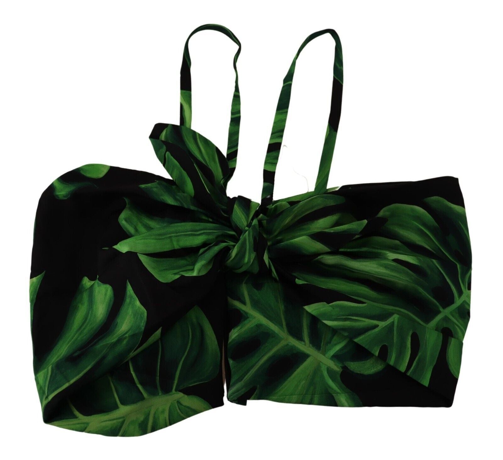 Dolce & Gabbana – Elegantes Neckholder-Crop-Top mit Blattmuster
