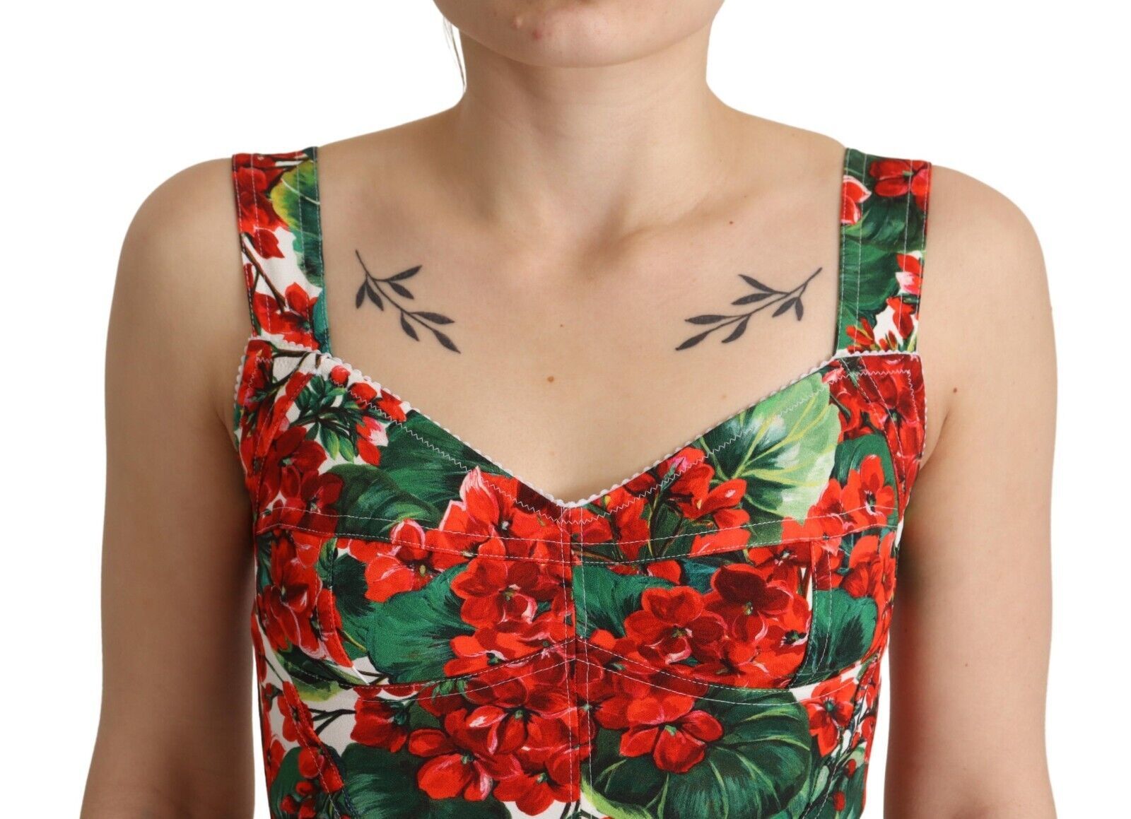 Dolce & Gabbana Elegantes rotes Cropped-Top mit Geranien-Print