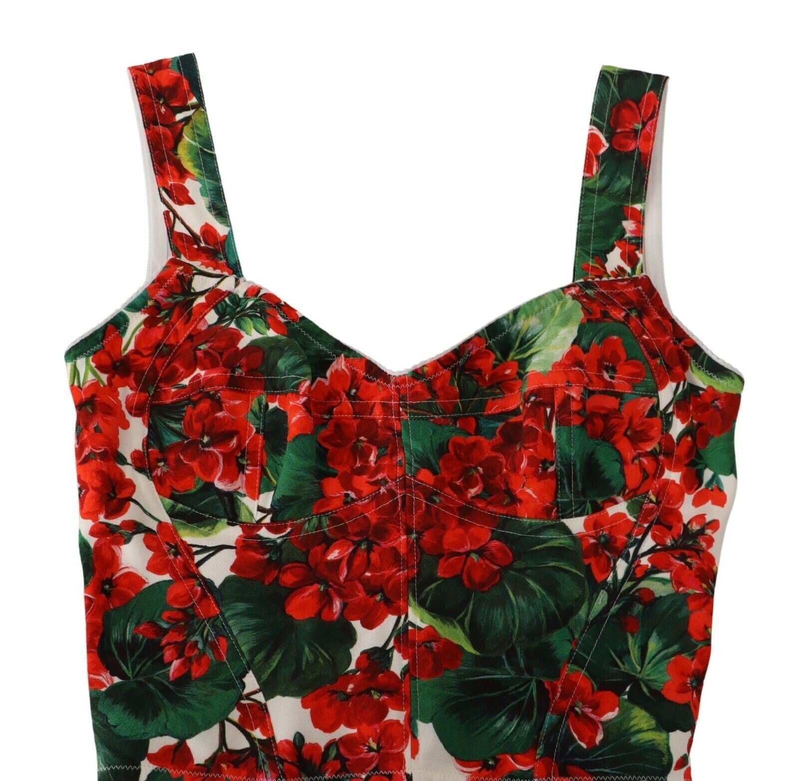 Dolce & Gabbana Elegantes rotes Cropped-Top mit Geranien-Print