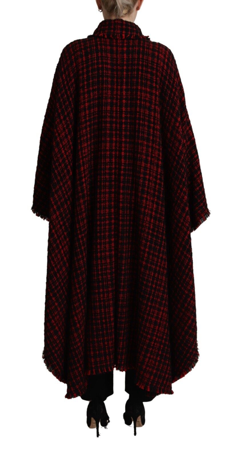 Elegante, langärmlige Manteljacke in Rot und Schwarz von Dolce & Gabbana