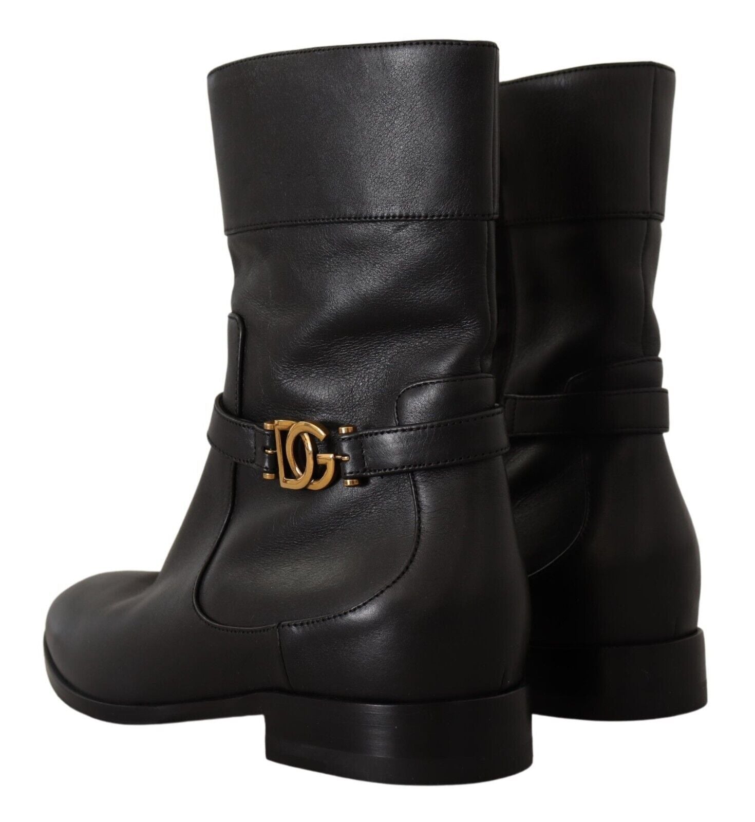Dolce & Gabbana Elegante Bikerstiefel aus Leder