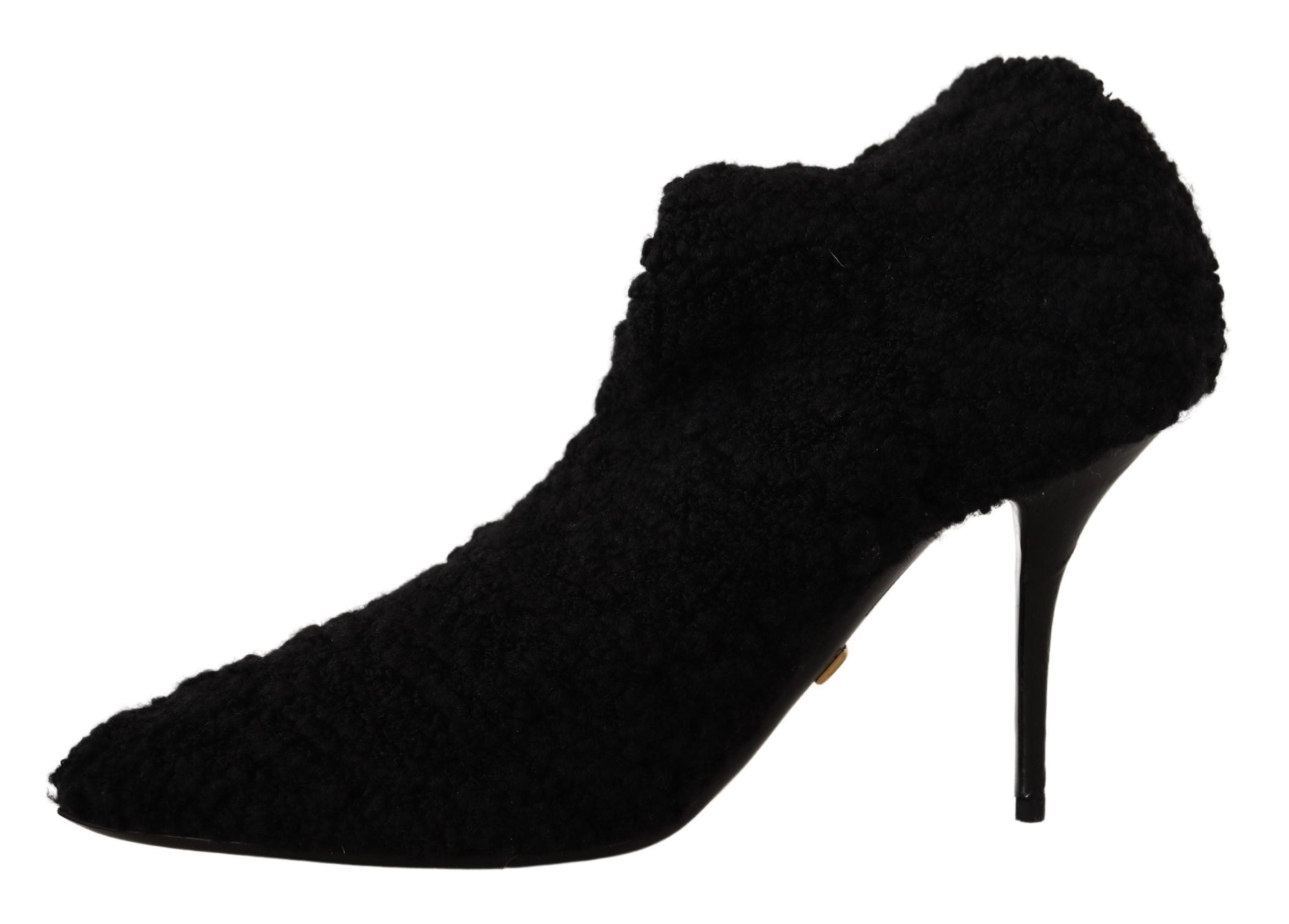 Dolce & Gabbana Elegante schwarze Viskosestiefel mit halbhoher Wade