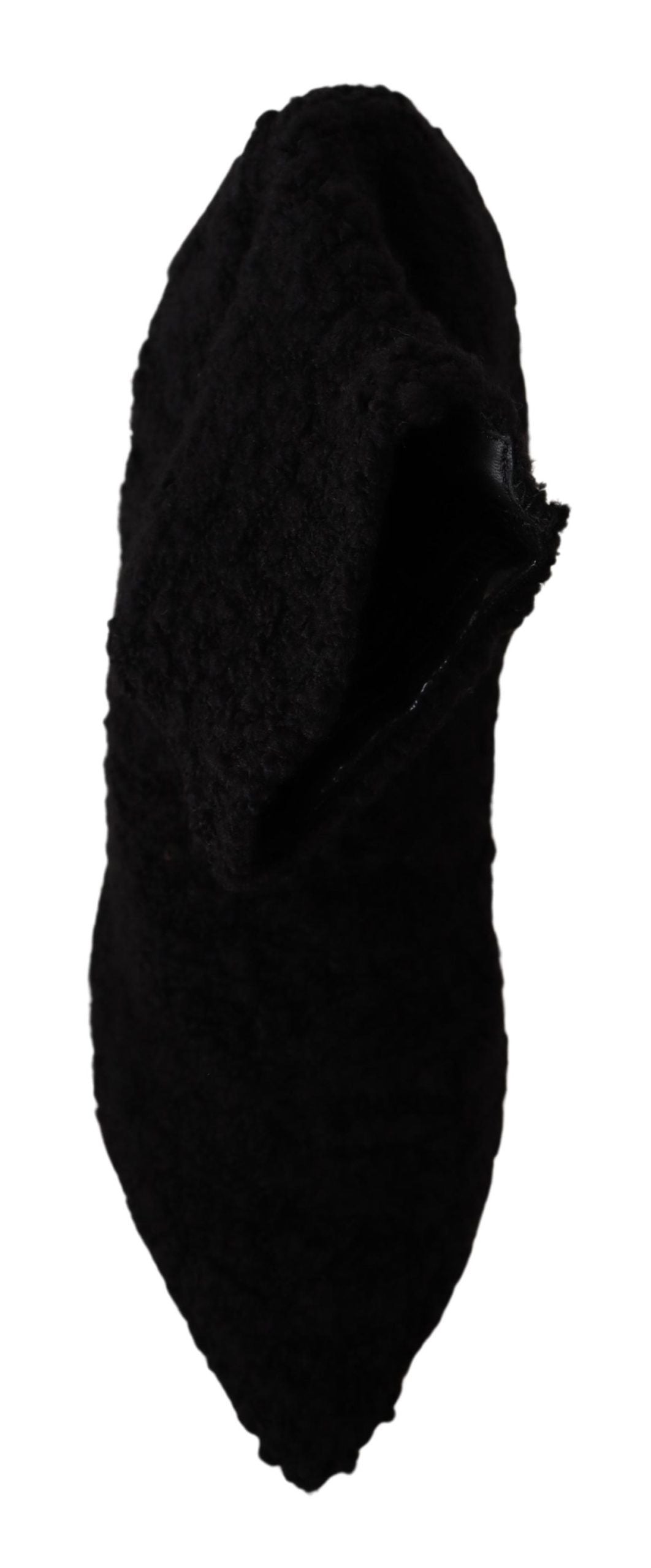 Dolce & Gabbana Elegante schwarze Viskosestiefel mit halbhoher Wade