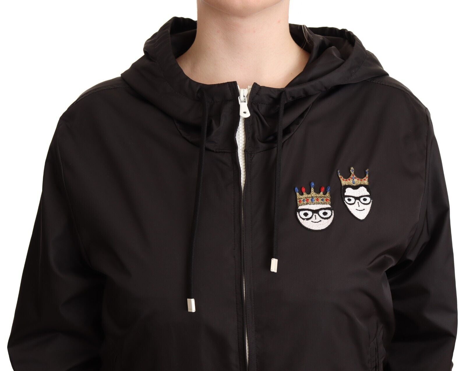 Dolce & Gabbana Jachetă bomber elegantă neagră cu glugă