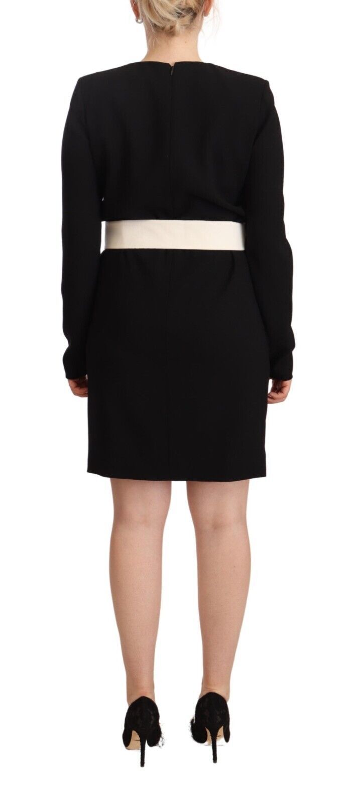 Givenchy Elegantes schwarzes Woll-Minikleid mit Gürtel
