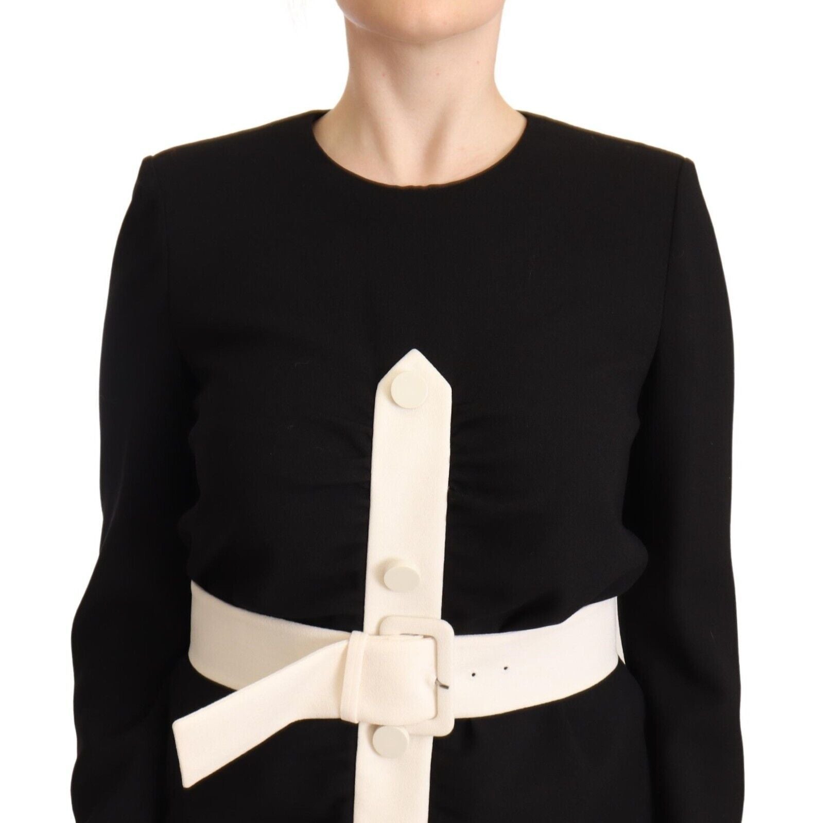 Givenchy Elegantes schwarzes Woll-Minikleid mit Gürtel