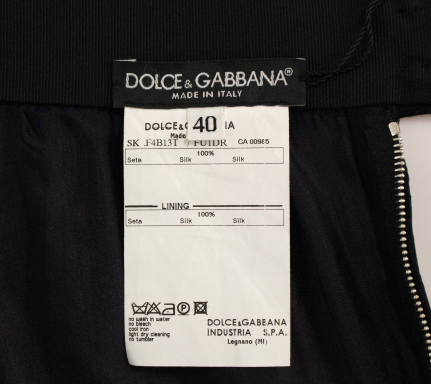 Dolce & Gabbana Eleganter schwarzer Seidenrock für den Abend