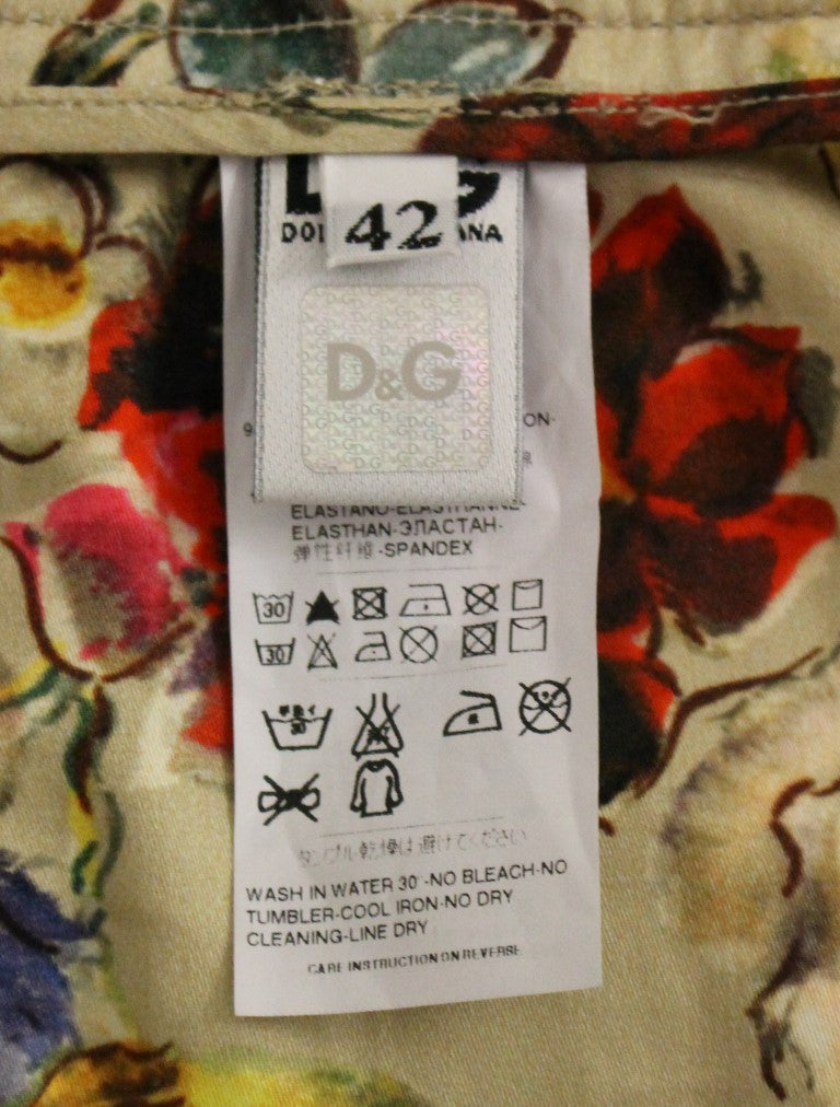 Dolce & Gabbana Elegante beige Baumwollhose mit normaler Passform