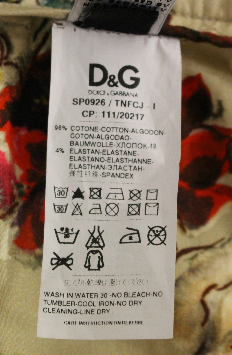 Dolce & Gabbana Elegante beige Baumwollhose mit normaler Passform