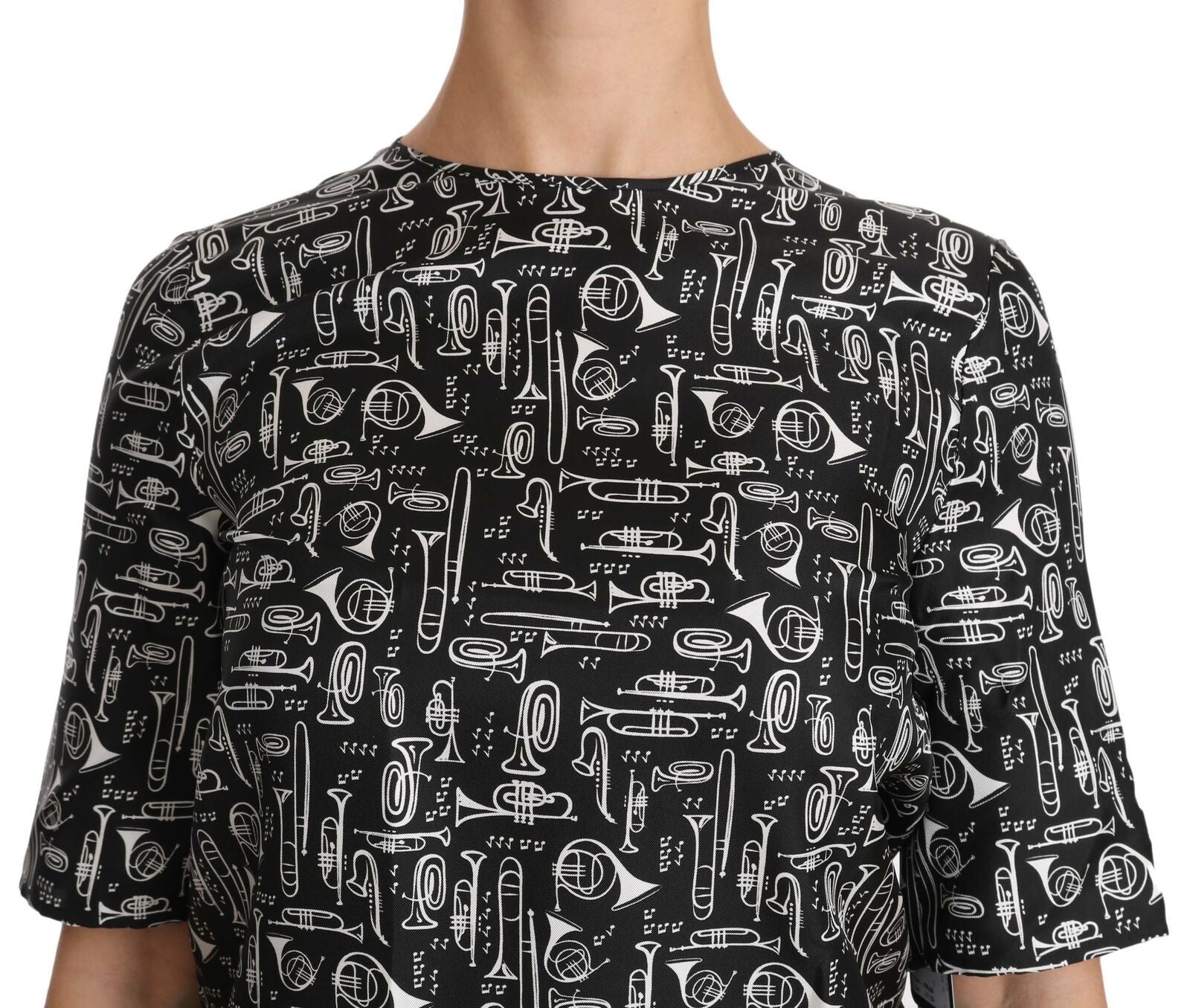 Dolce & Gabbana – Exquisite Seidenbluse mit Trompetendruck