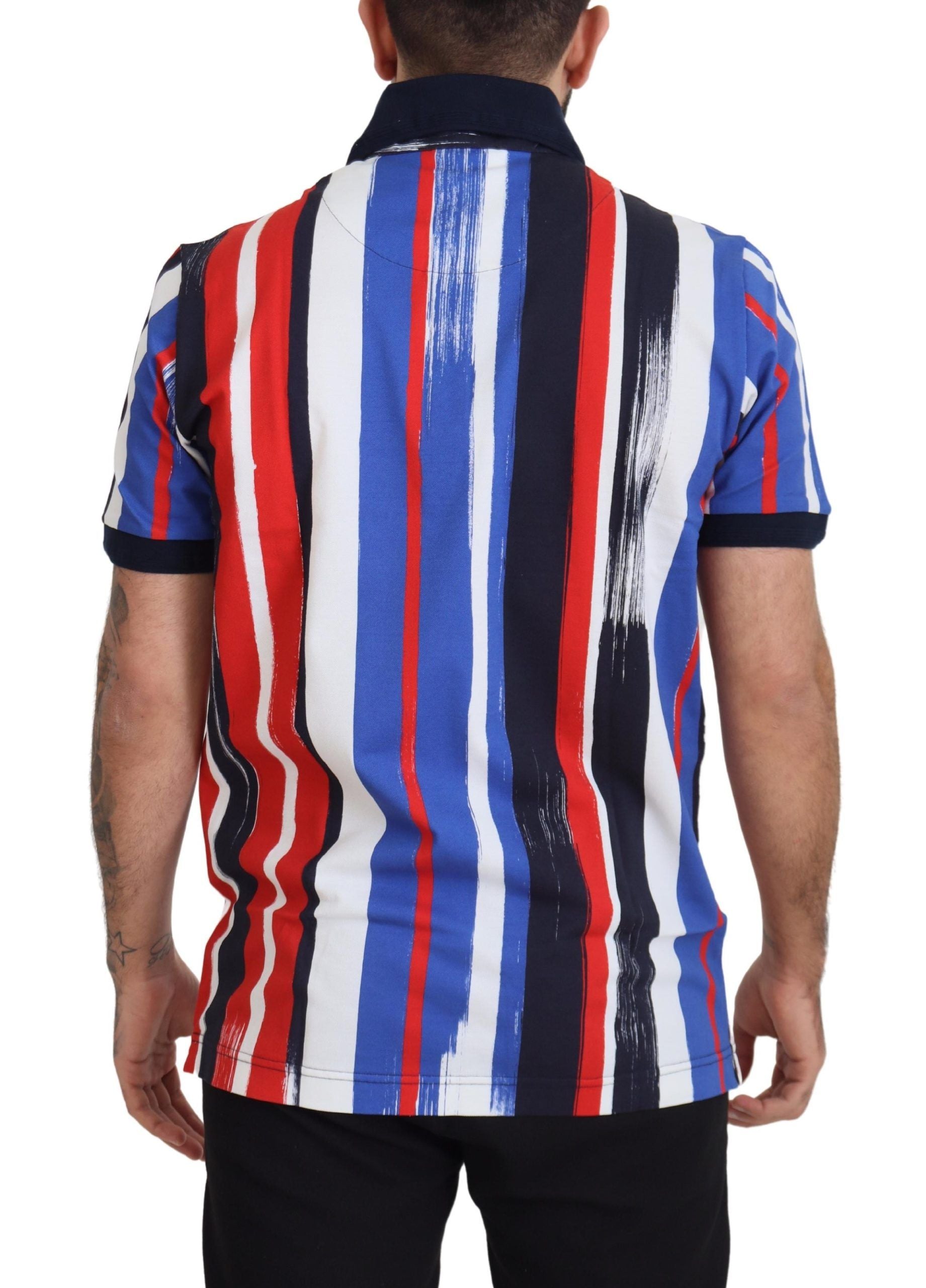 Dolce & Gabbana Elegantes gestreiftes Polo-T-Shirt aus Baumwolle