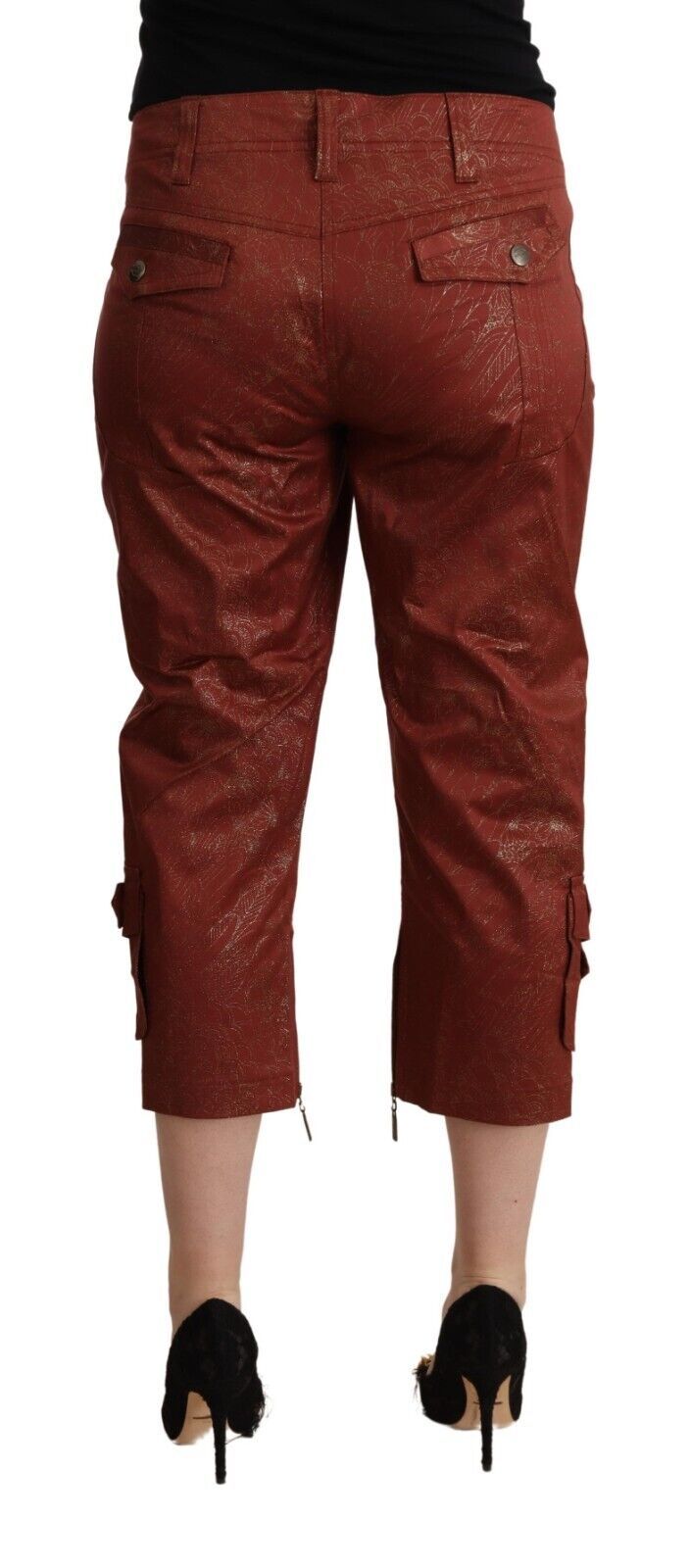 Pantaloni scurți maro din bumbac Just Cavalli Chic