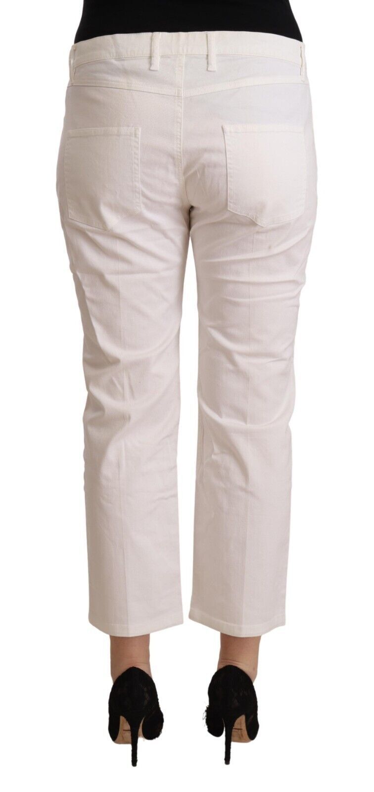 L'Autre Chose – Schicke, weiße Skinny-Crop-Jeans mit mittlerer Taille