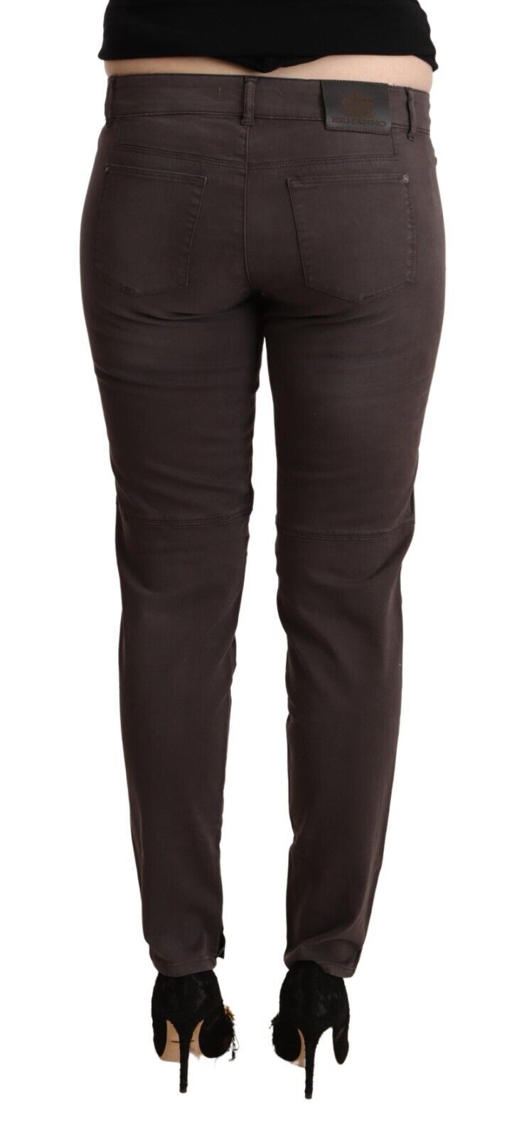 Ermanno Scervino Schicke, braune Skinny-Hose mit niedriger Taille