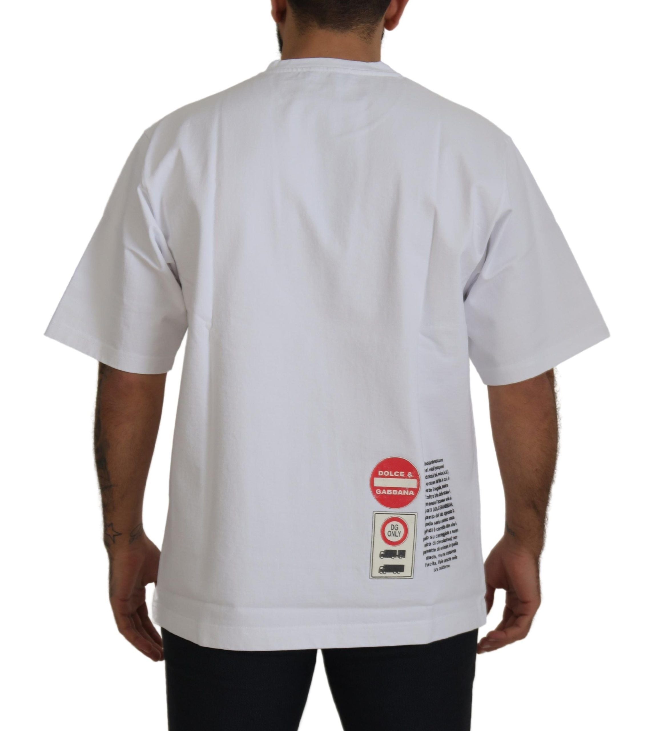 Dolce & Gabbana Schickes weißes Baumwoll-T-Shirt „Heart Amor“