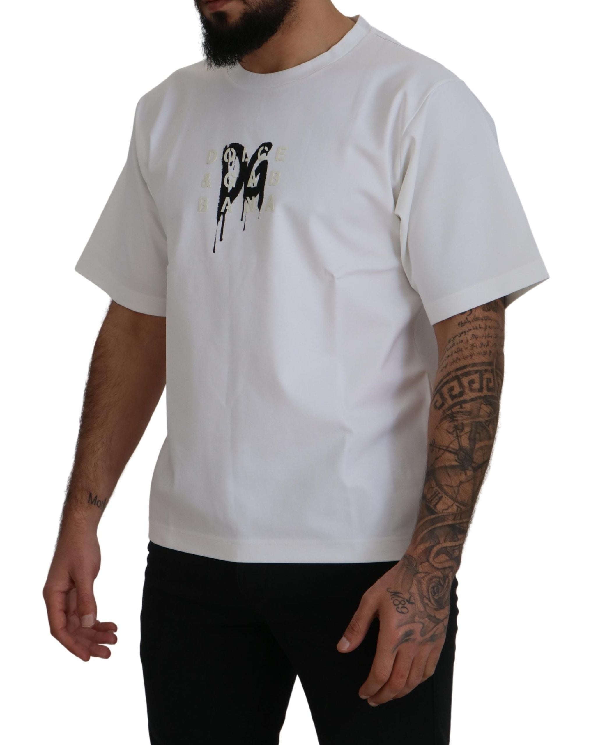 Dolce & Gabbana – Zeitloses weißes T-Shirt mit Rundhalsausschnitt und Logo