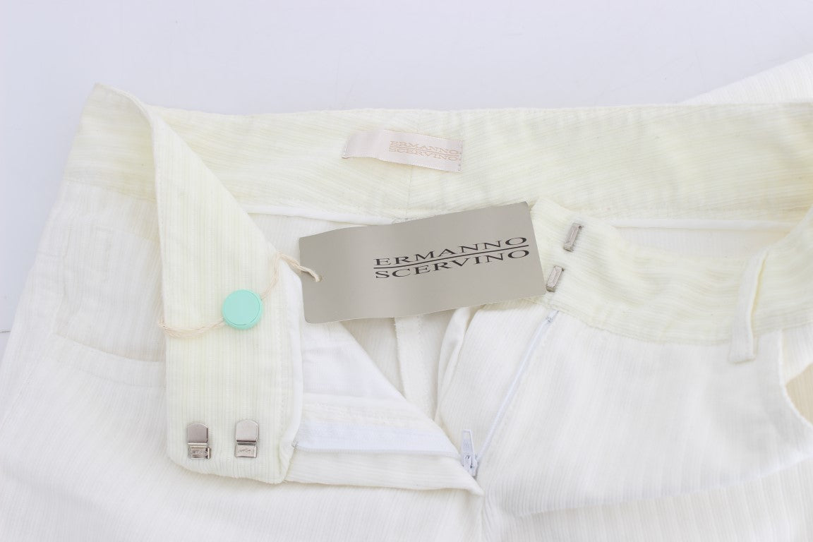 Ermanno Scervino Schicke weiß gestreifte Hose mit gerader Passform