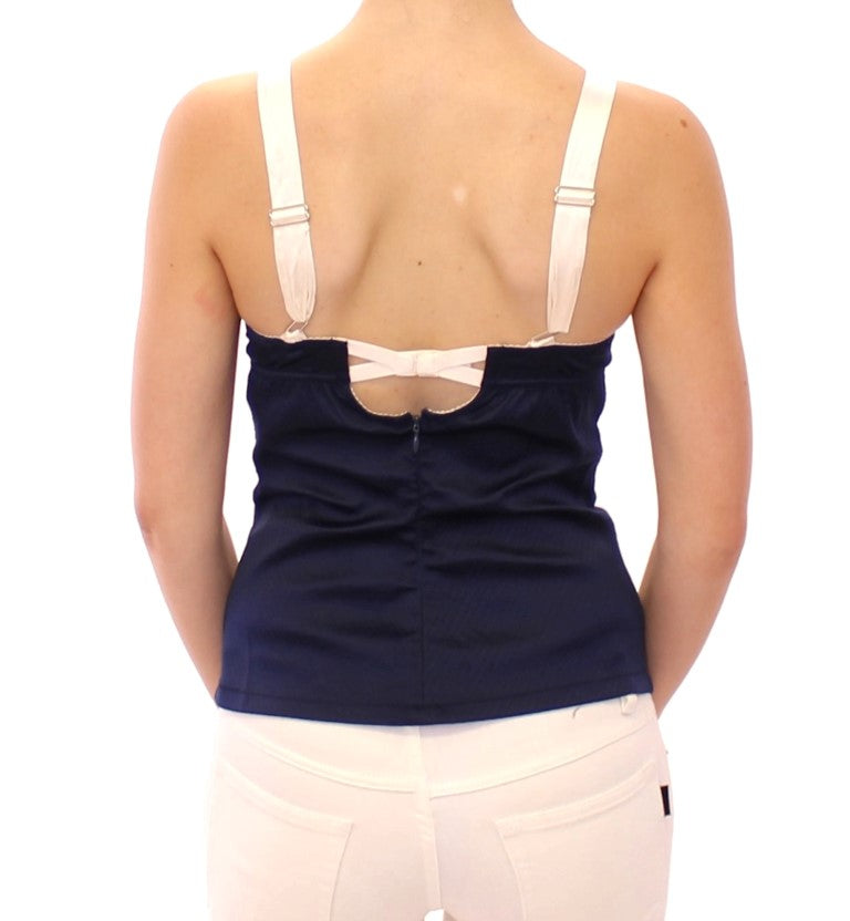 Dolce & Gabbana – Blaues Stretch-Tanktop mit Matrosenmotiv