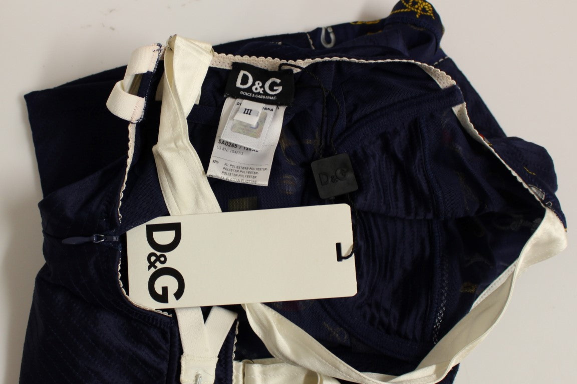 Dolce & Gabbana – Blaues Stretch-Tanktop mit Matrosenmotiv