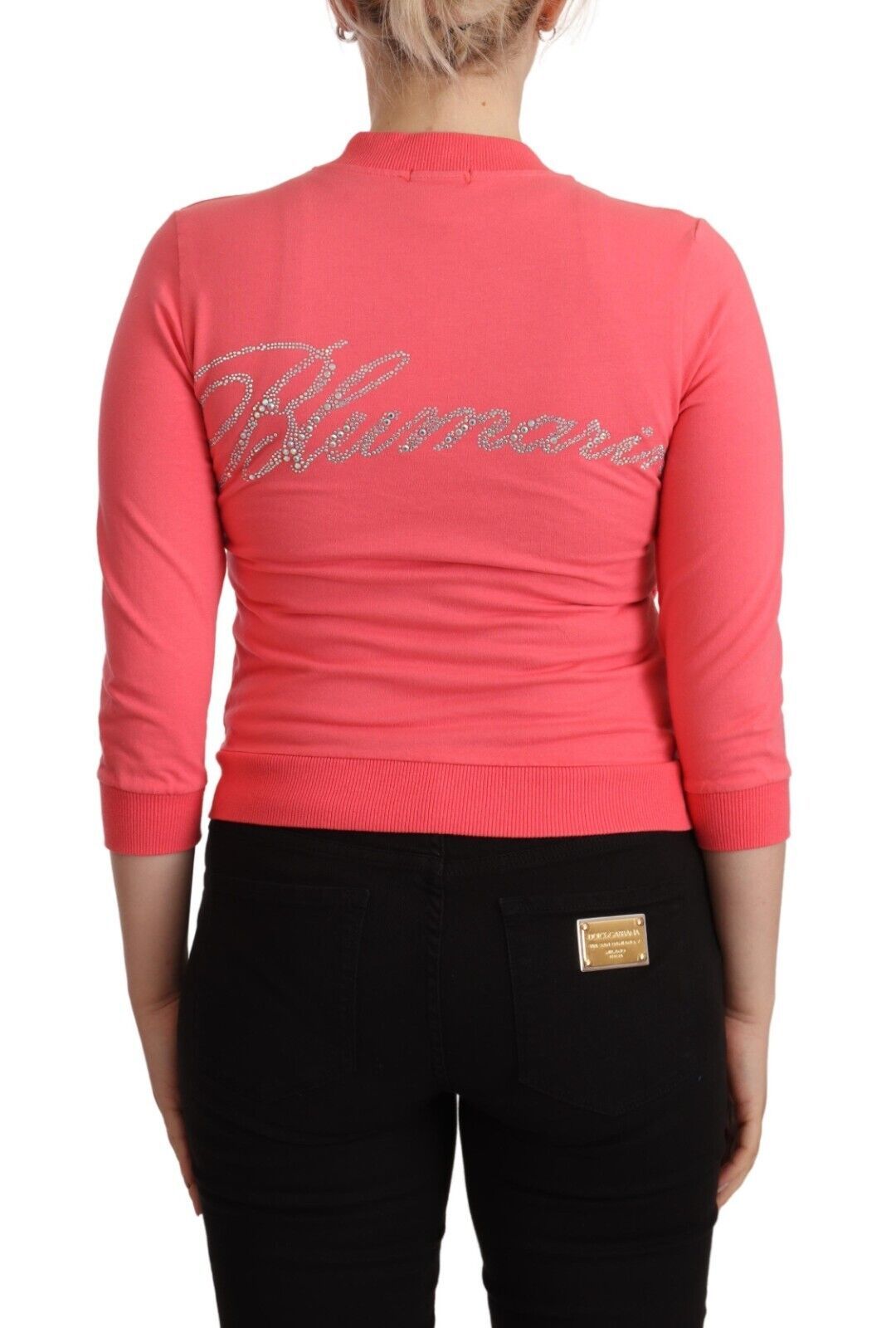 Blumarine – Eleganter rosa Pullover mit durchgehendem Reißverschluss