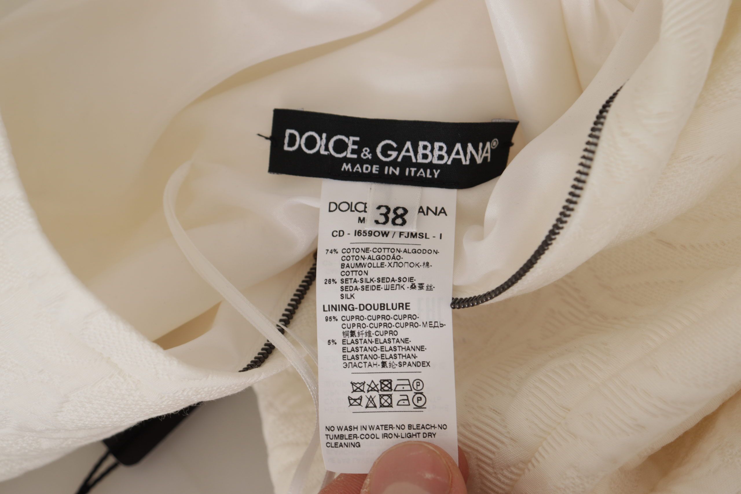 Rochie midi elegantă din jacquard Dolce & Gabbana, albă