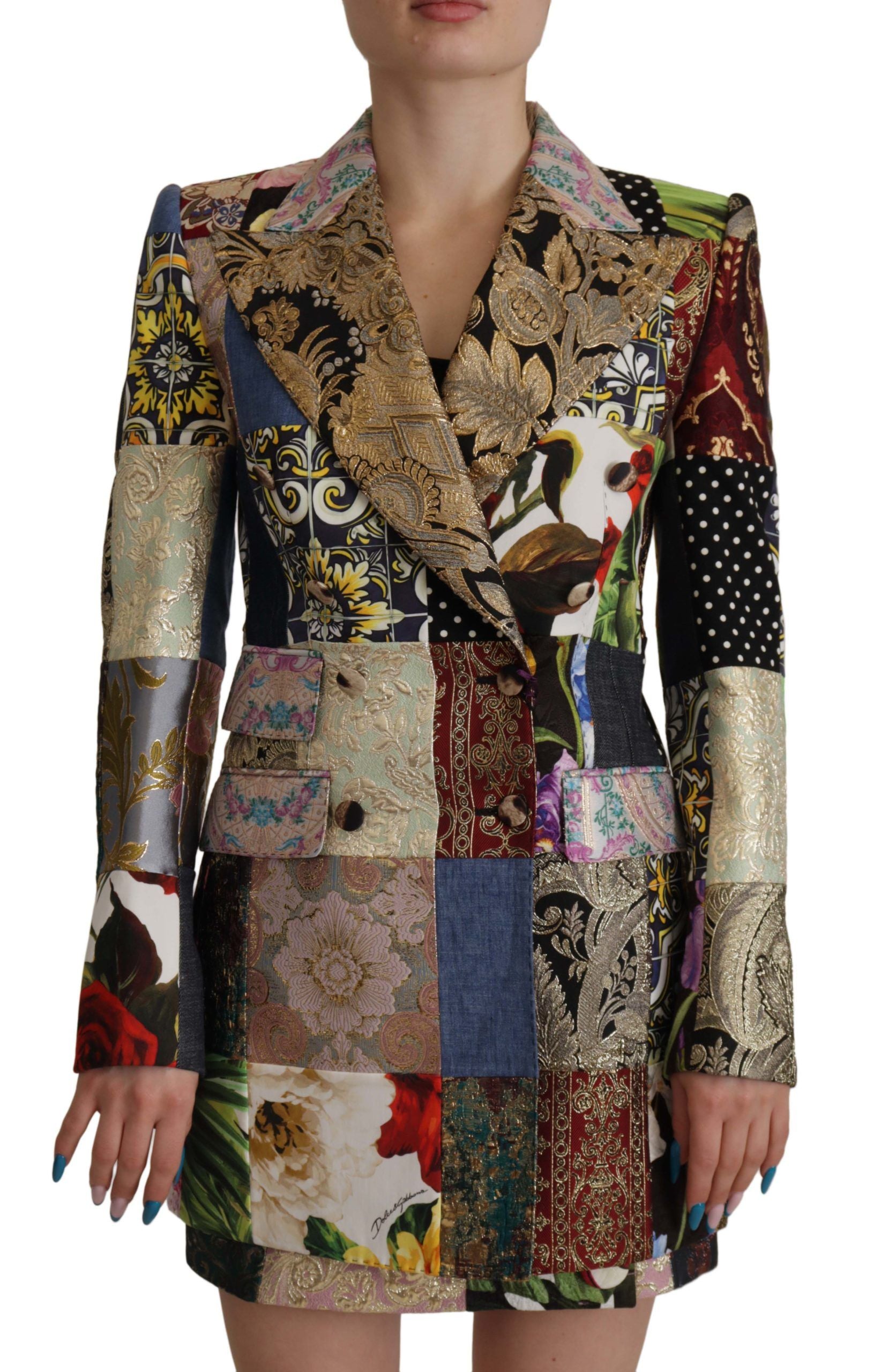 Dolce & Gabbana Blazer elegant multicolor cu imprimeu petic