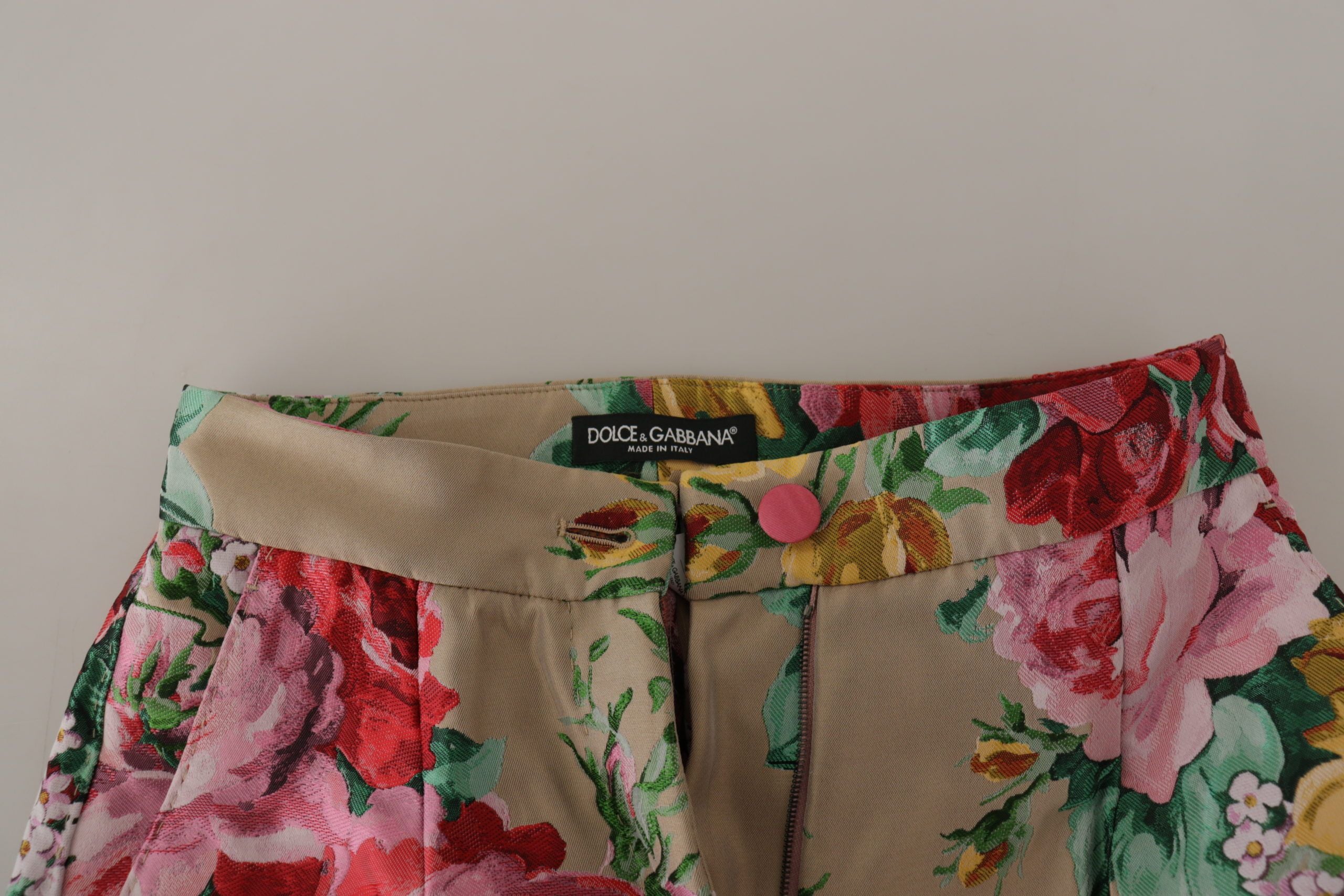 Dolce & Gabbana – Geblümte Anzughose mit hoher Taille