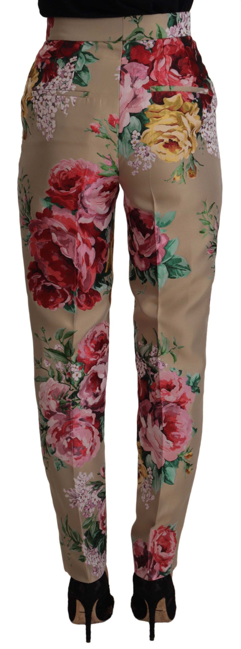 Dolce & Gabbana – Geblümte Anzughose mit hoher Taille