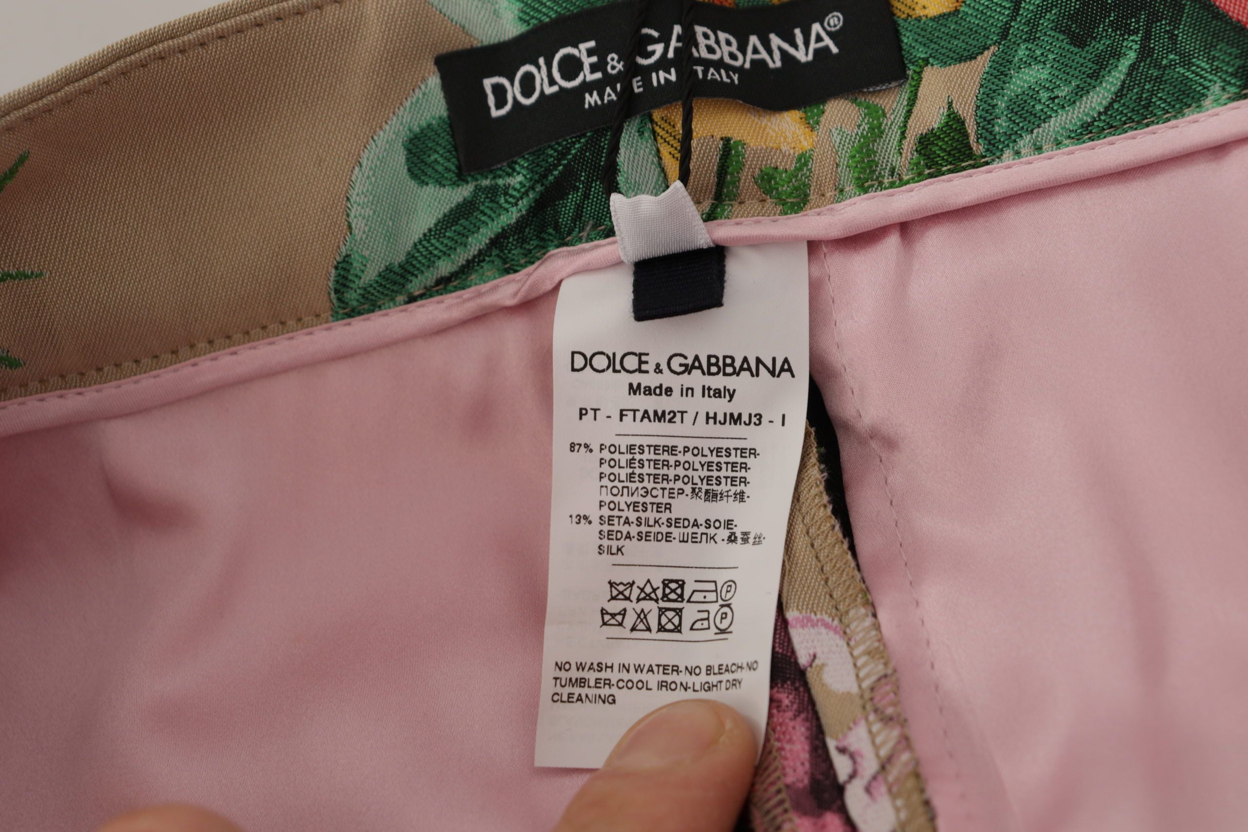 Dolce & Gabbana – Geblümte Anzughose mit hoher Taille