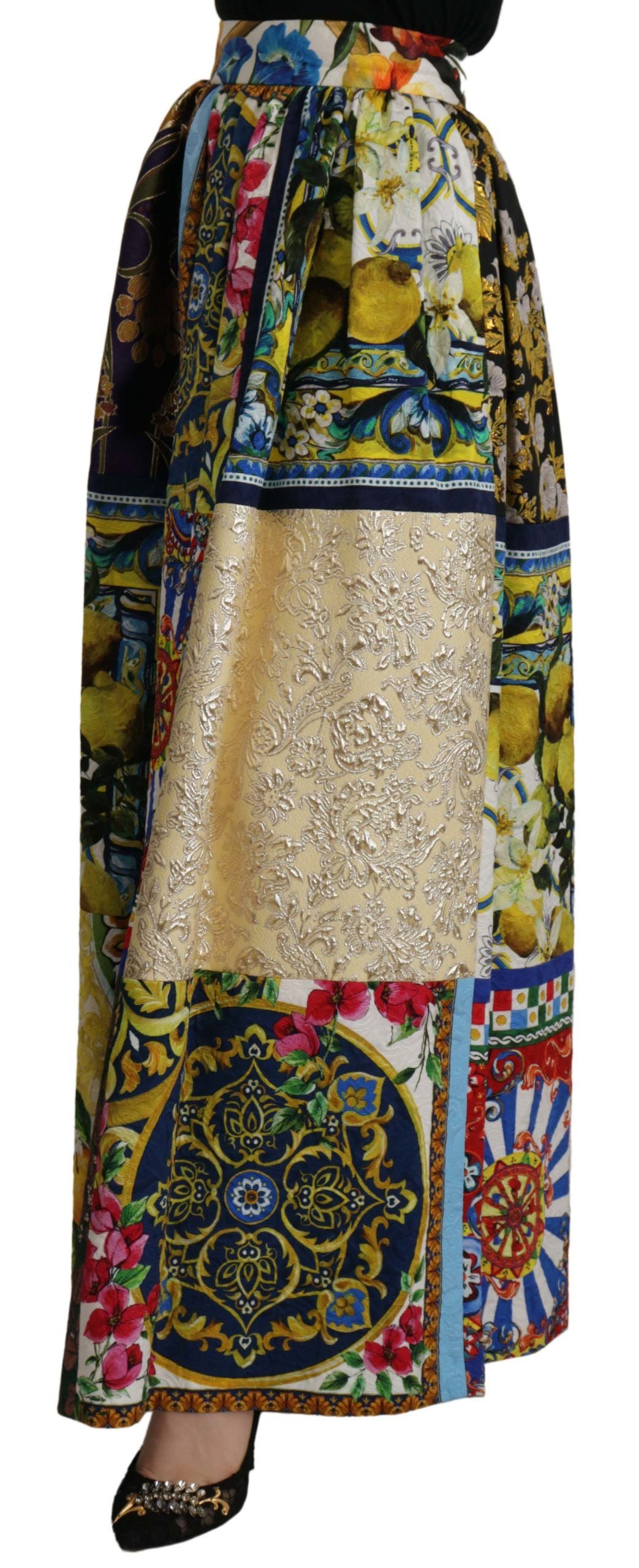 Dolce & Gabbana Maxirock mit hoher Taille und sizilianischen Mustern