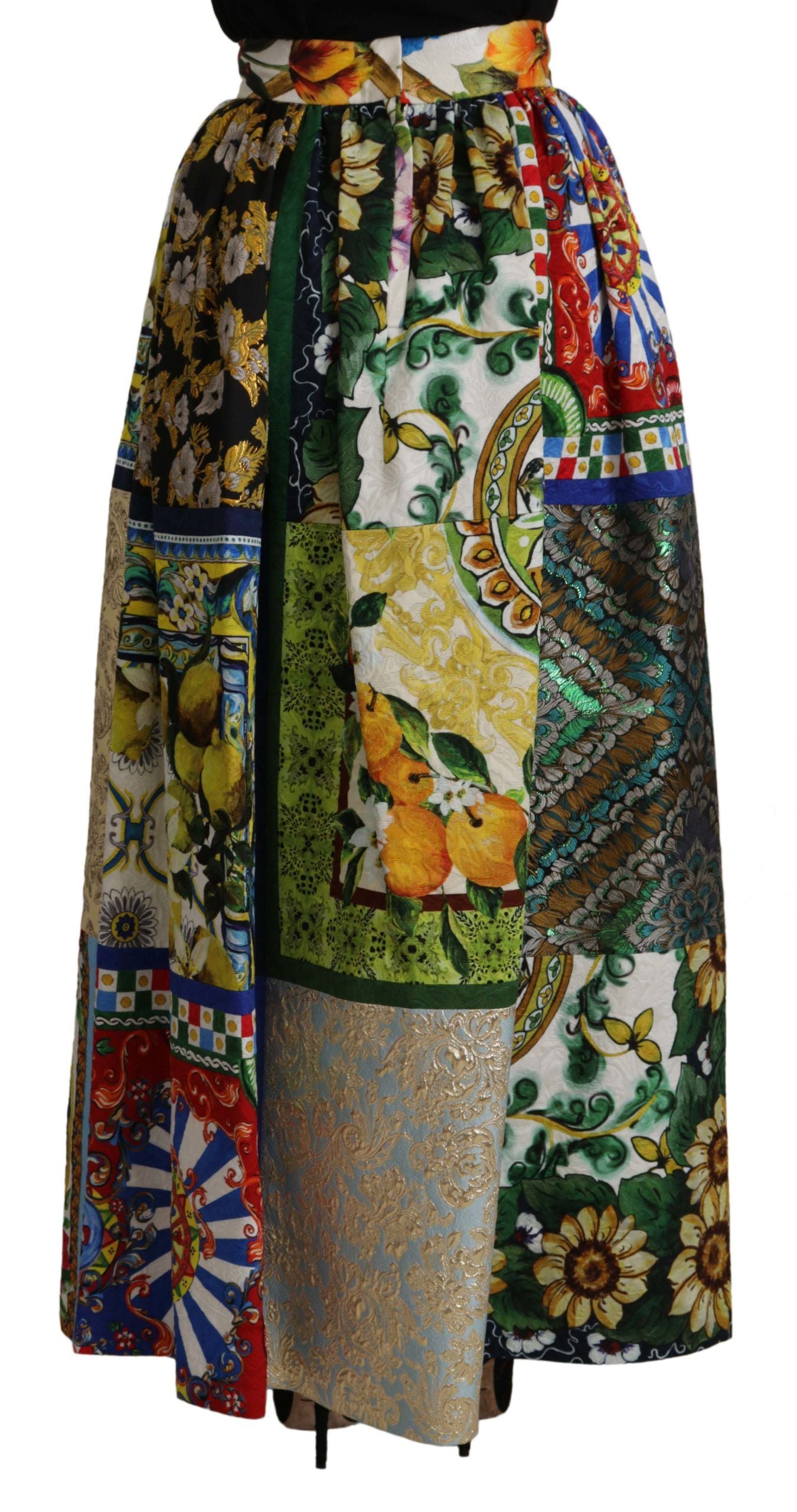 Dolce & Gabbana Maxirock mit hoher Taille und sizilianischen Mustern