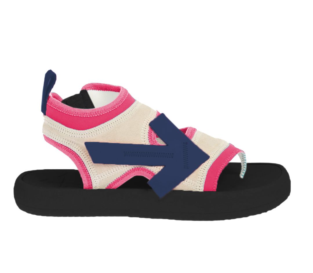 Sandale din piele întoarsă din neopren fuchsia Off-White