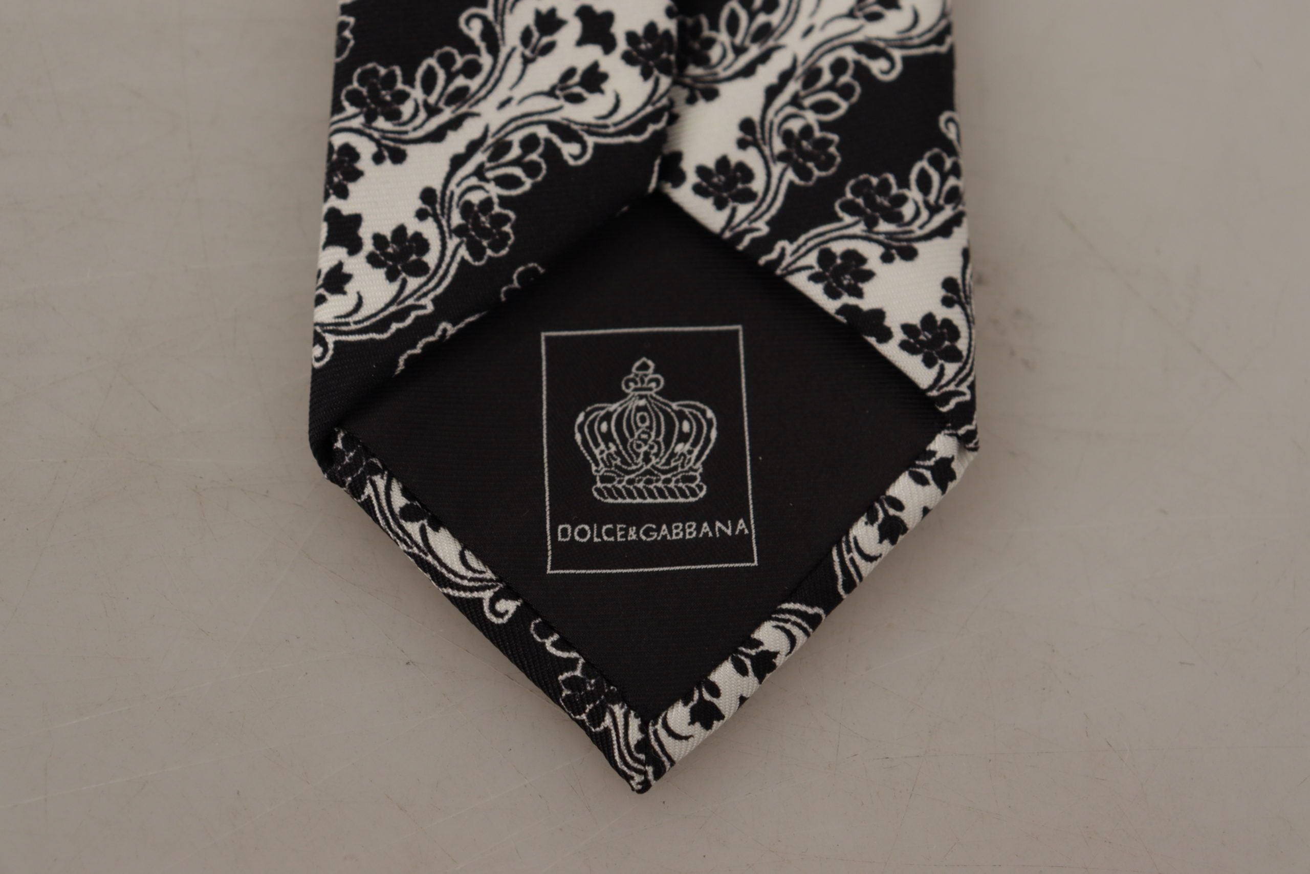 Papion elegant din mătase cu imprimeu floral Dolce & Gabbana