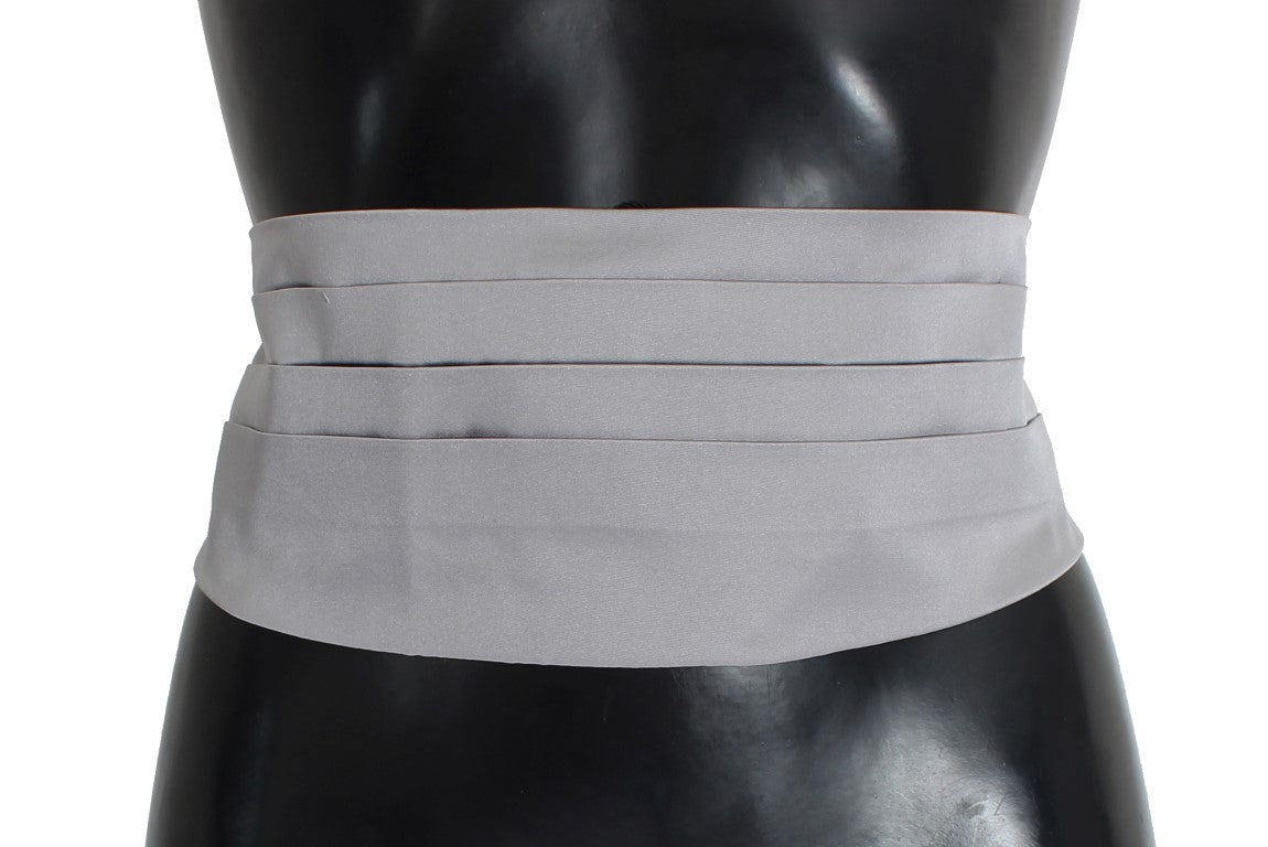 Dolce & Gabbana Eleganter Kummerbund aus Seide in Grau
