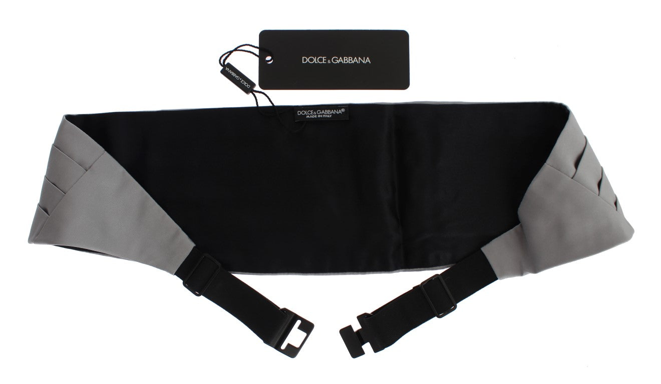 Dolce & Gabbana Eleganter Kummerbund aus Seide in Grau