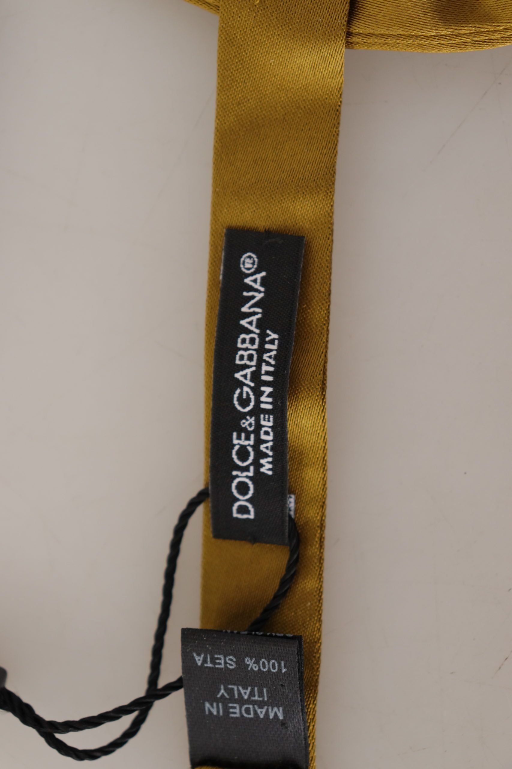 Papion elegant din mătase muștar Dolce & Gabbana