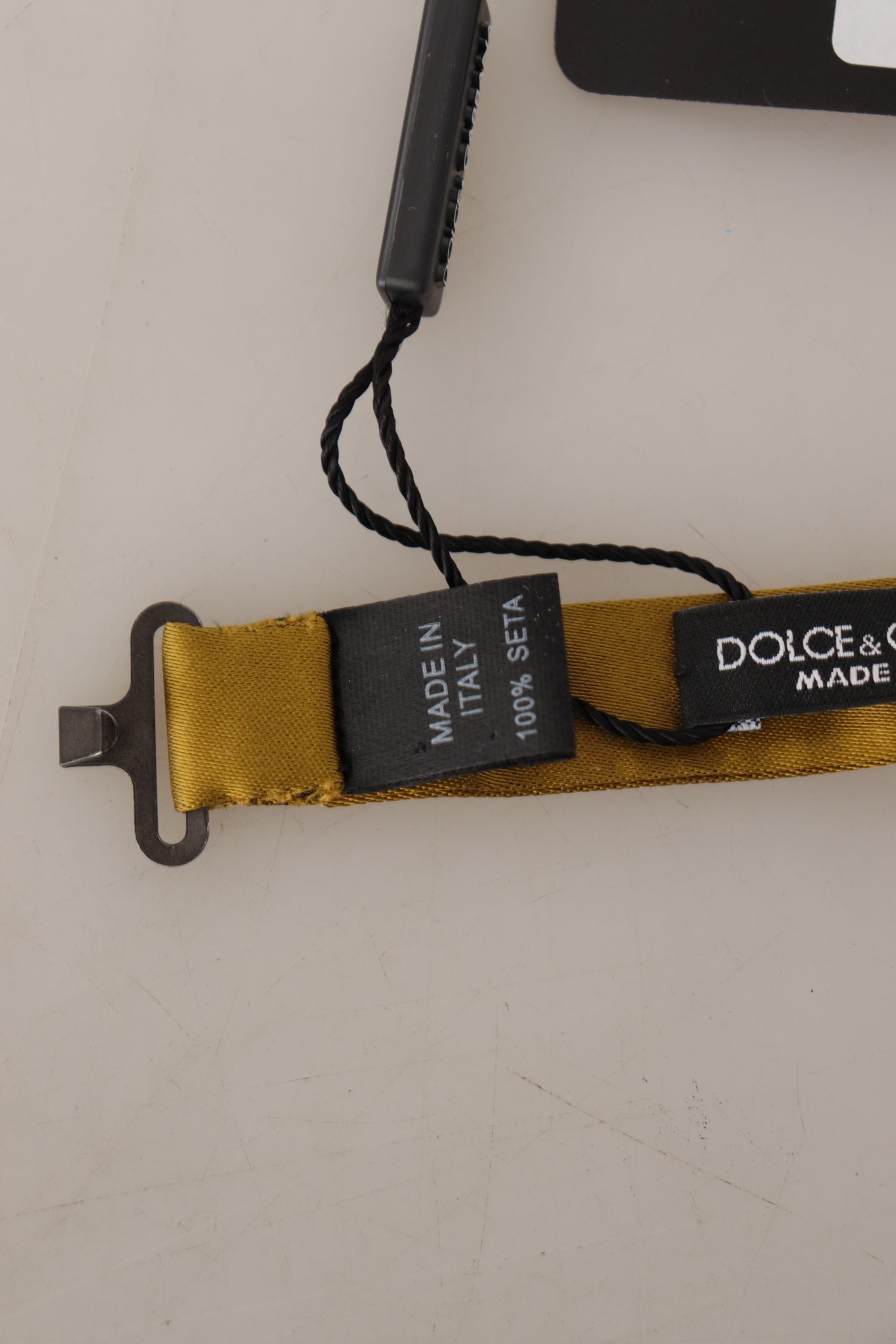 Papion elegant din mătase muștar Dolce & Gabbana