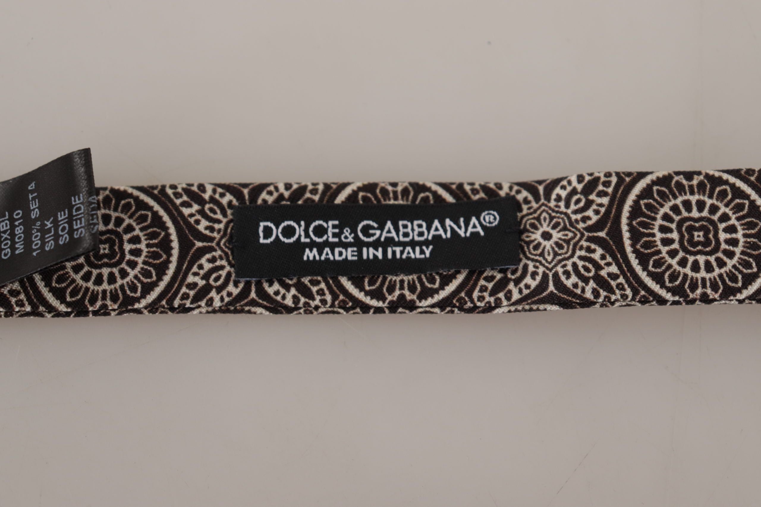 Papion elegant din mătase alb-negru Dolce & Gabbana
