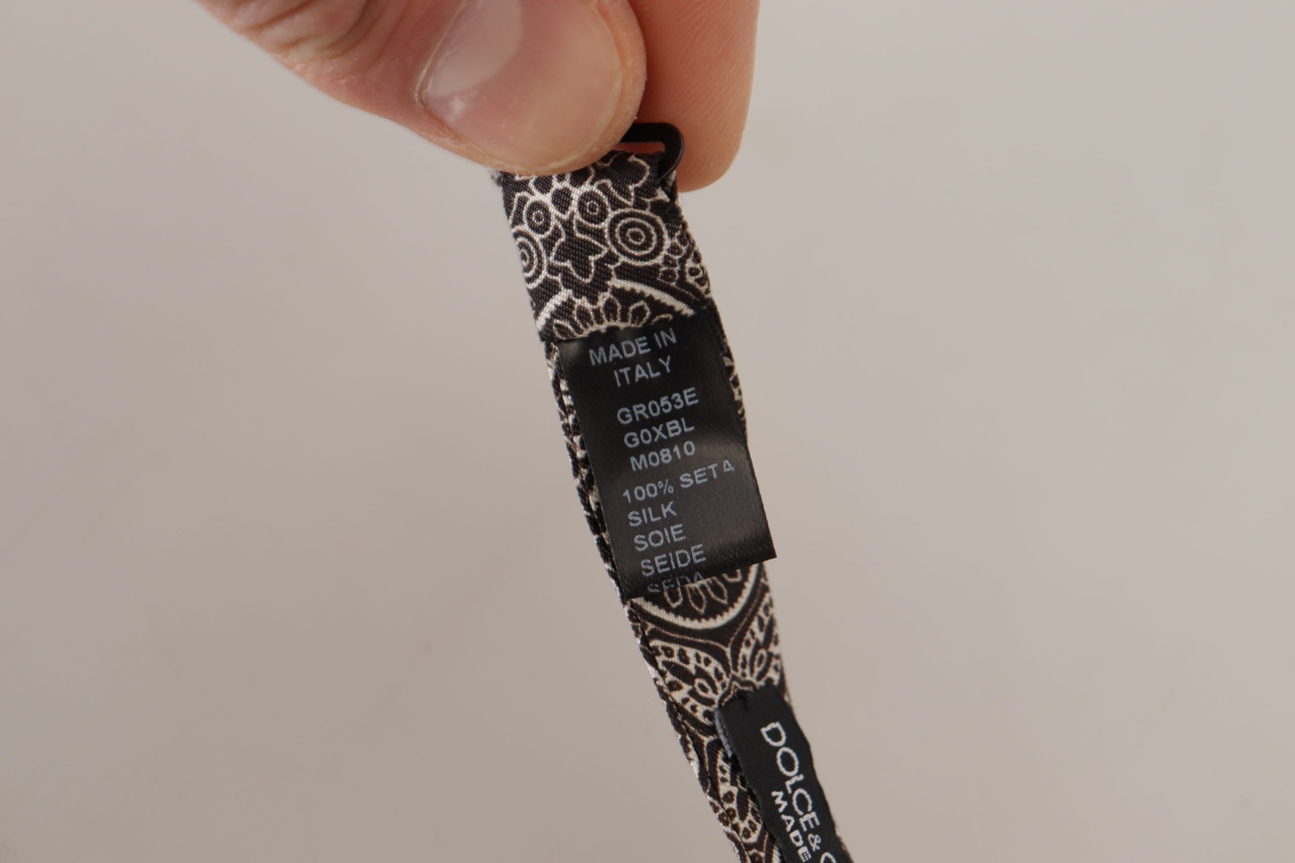 Papion elegant din mătase alb-negru Dolce & Gabbana