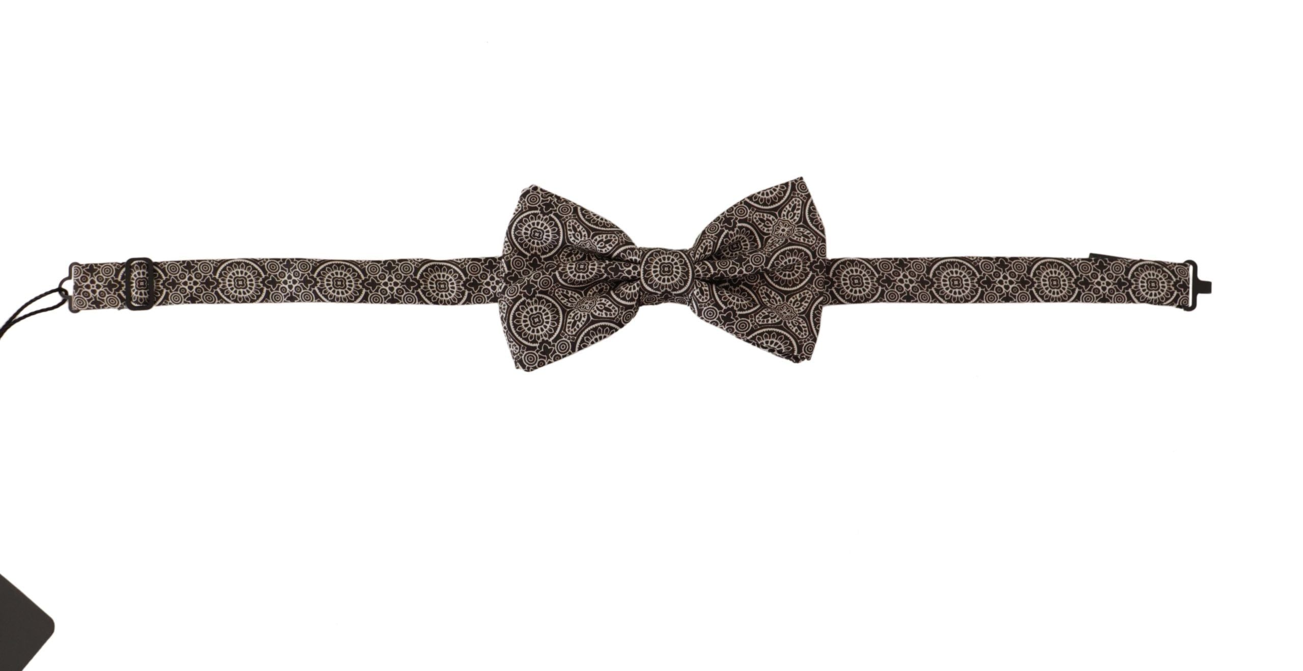 Papion elegant din mătase alb-negru Dolce & Gabbana
